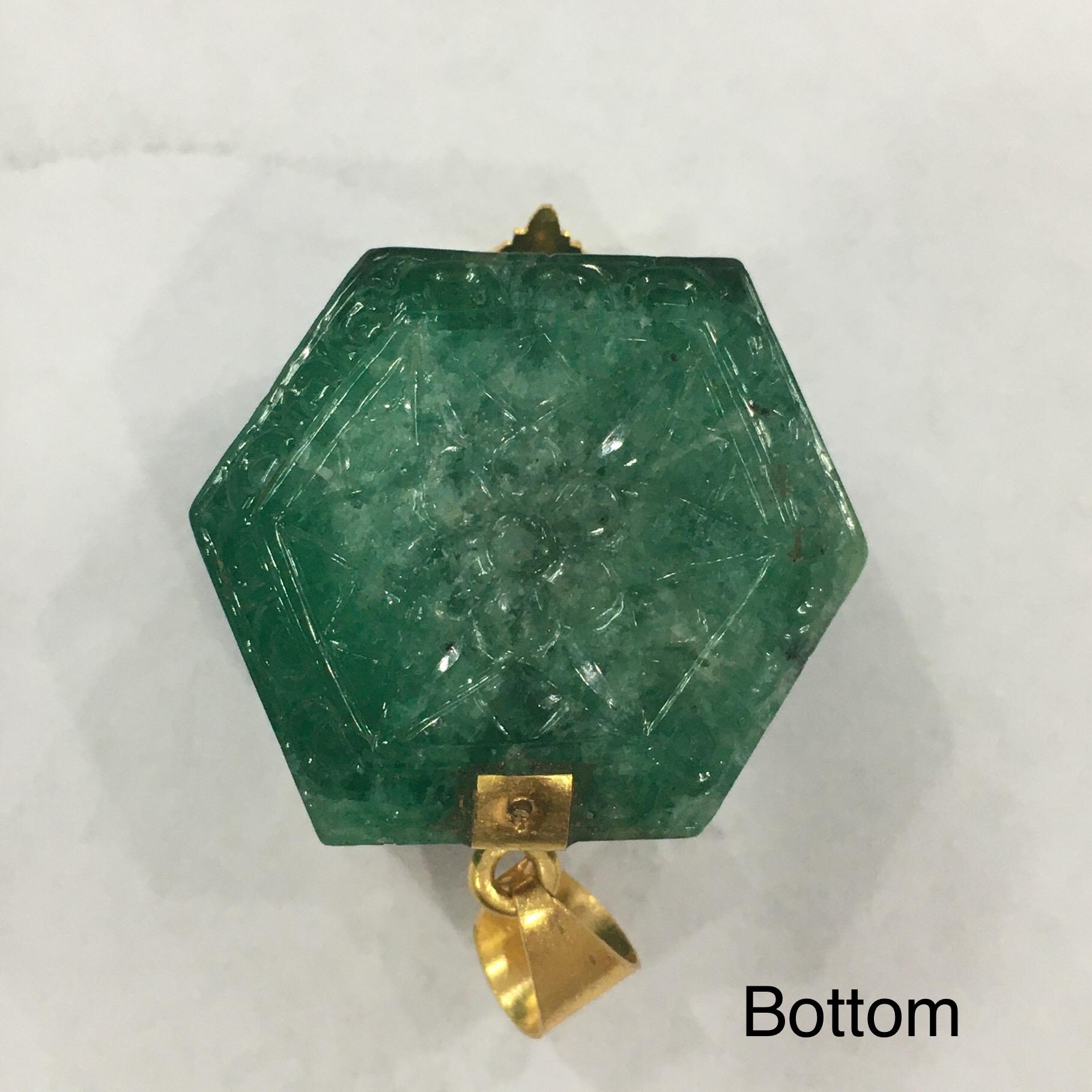 Natural Zambian Emerald Snuff Box Cum Pendant Encased with 22K Gold 2