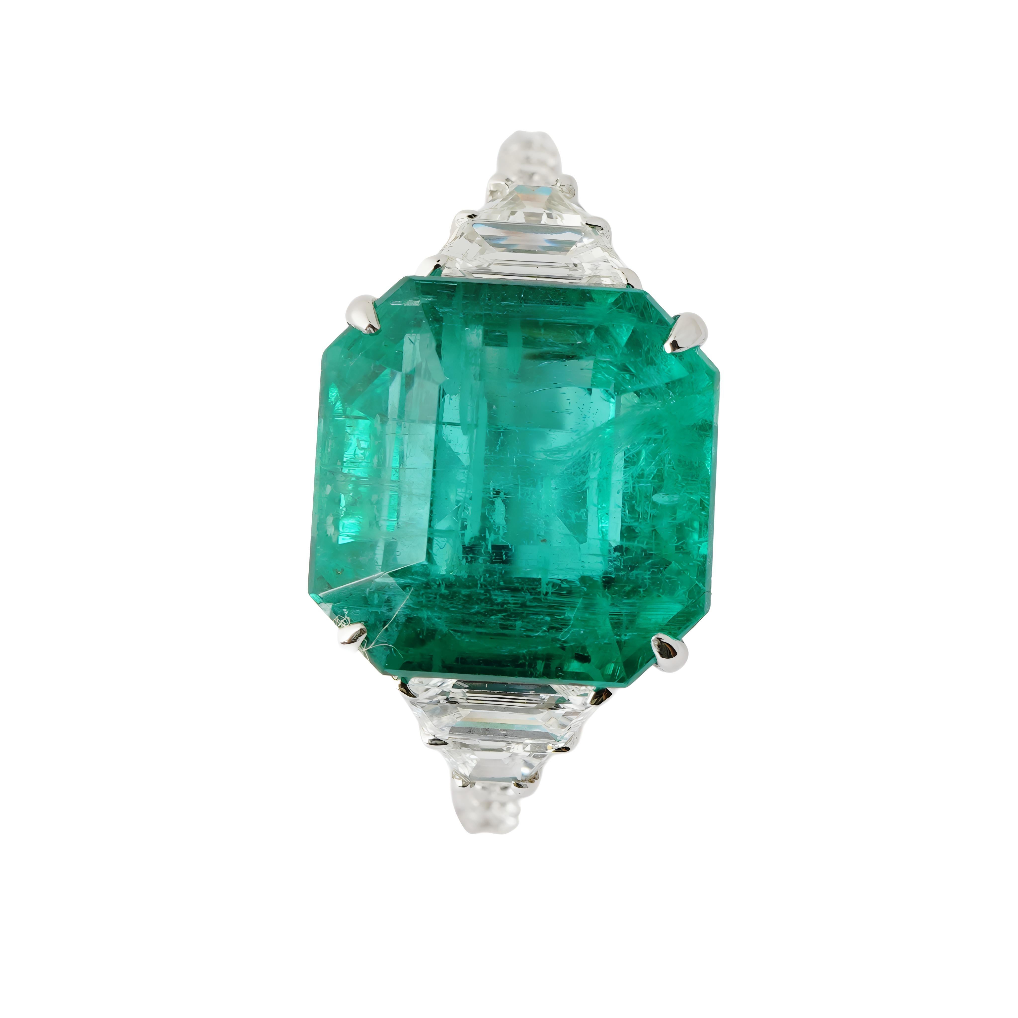 Natural Zambian high quality diamond ring in 18k gold (Asscher-Schliff) im Angebot