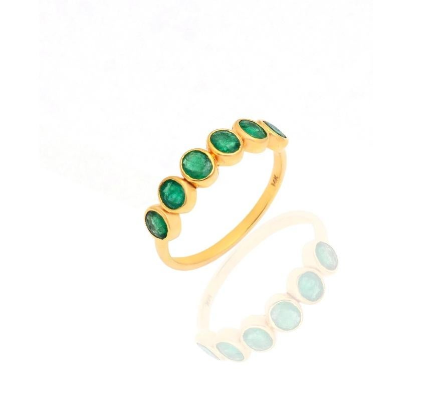 Zambiano natural  Anillo Esmeralda oro 14K en venta 1