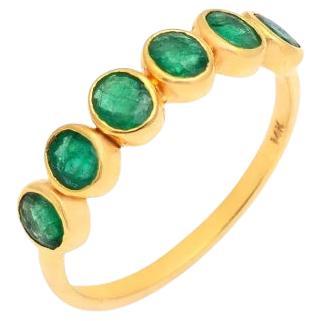 Zambiano natural  Anillo Esmeralda oro 14K en venta