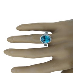 Natural Zircon 14 Karat White Gold Diamond Ring
