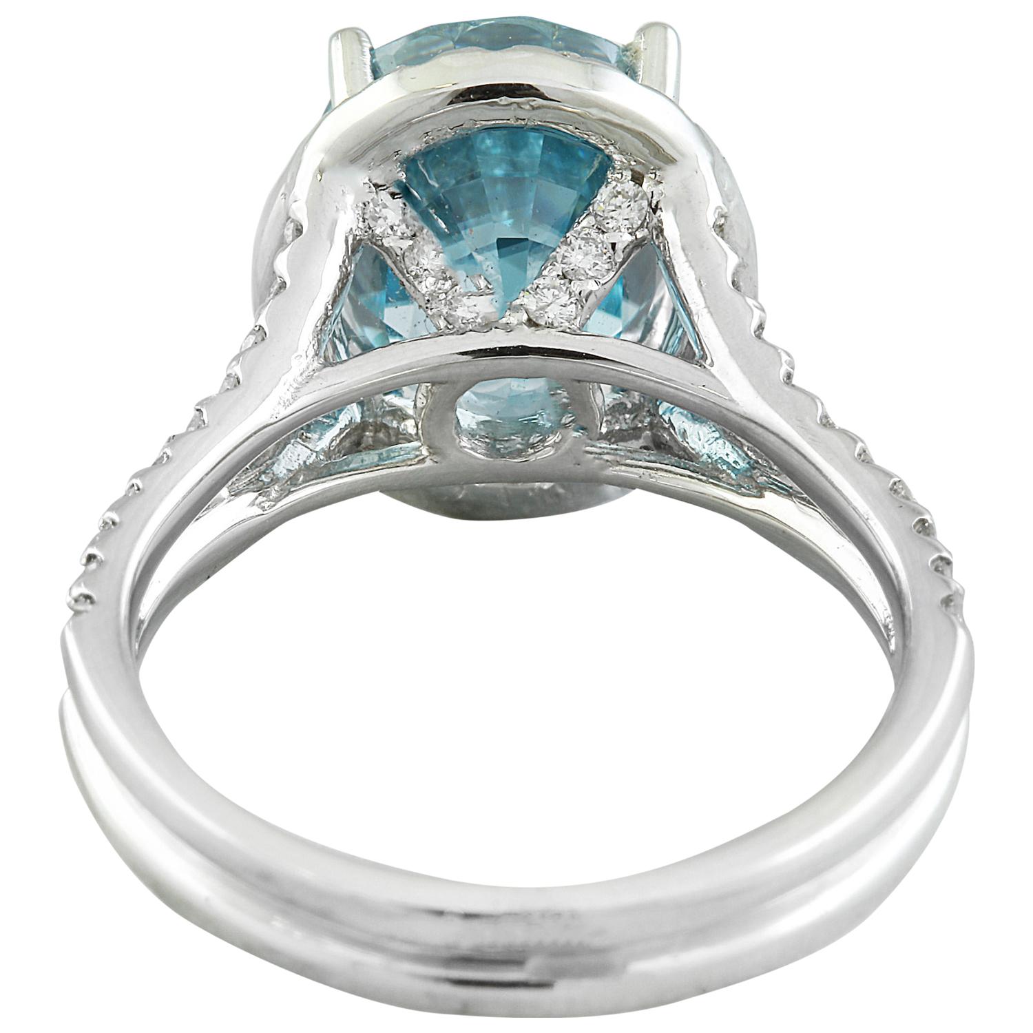 Bague en or blanc 14 carats avec diamant et zircon naturel Neuf - En vente à Los Angeles, CA