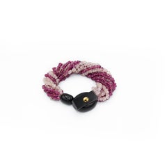 Natural Zircon and Rhodolite Garnet Multistring Bracelet