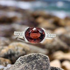 Natural Zircon Diamond Ring 6.5 14k White Gold 4.32 TCW Certified