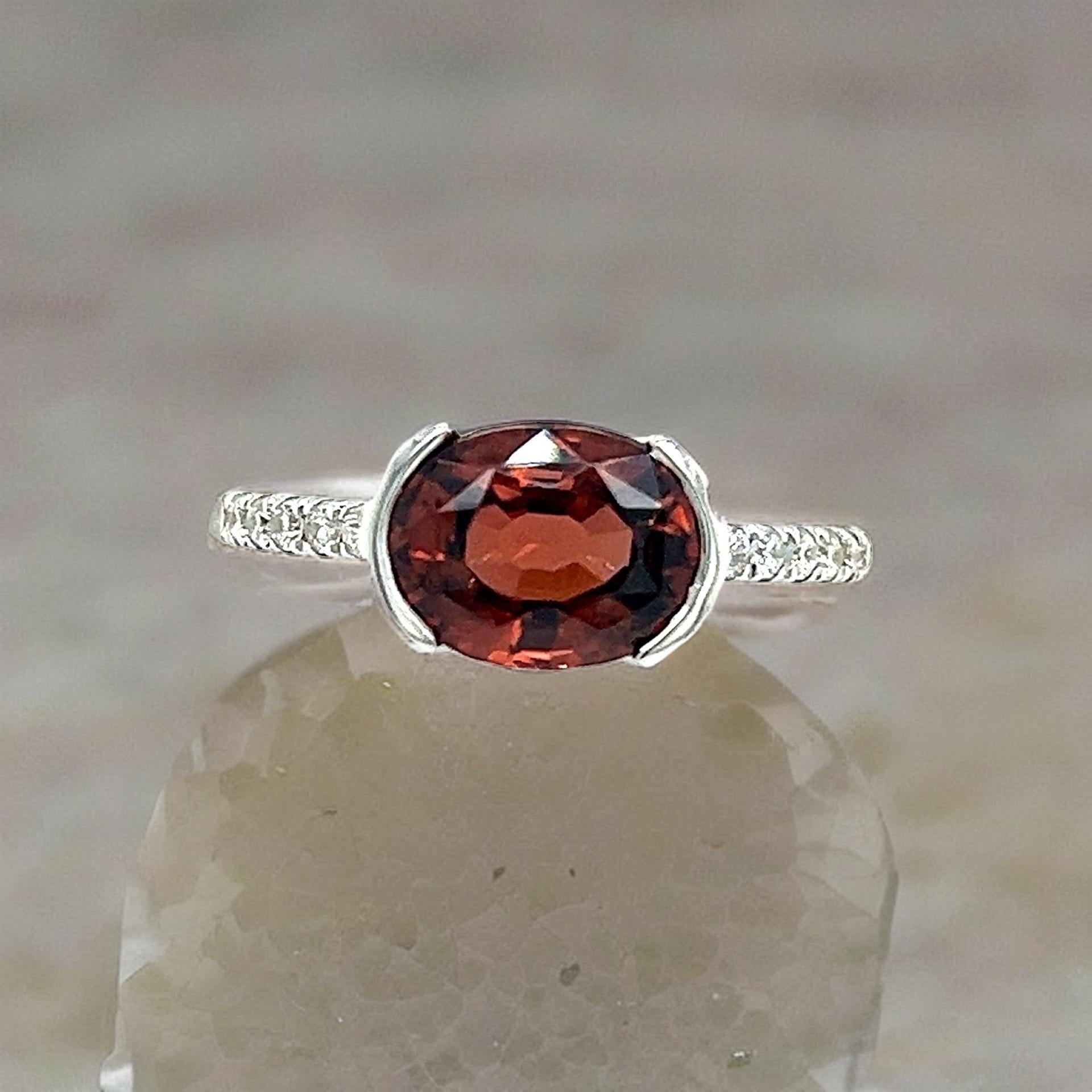 Natürlicher Zirkon-Diamantring 6,5 14k Weißgold 4,32 TCW zertifiziert im Zustand „Neu“ im Angebot in Brooklyn, NY