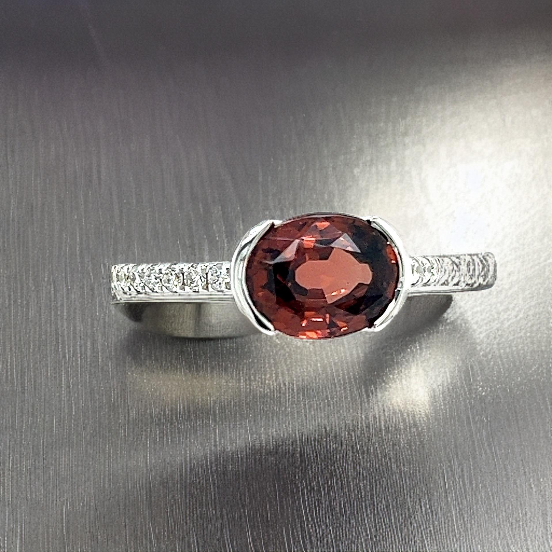 Natürlicher Zirkon-Diamantring 6,5 14k Weißgold 4,32 TCW zertifiziert im Angebot 4