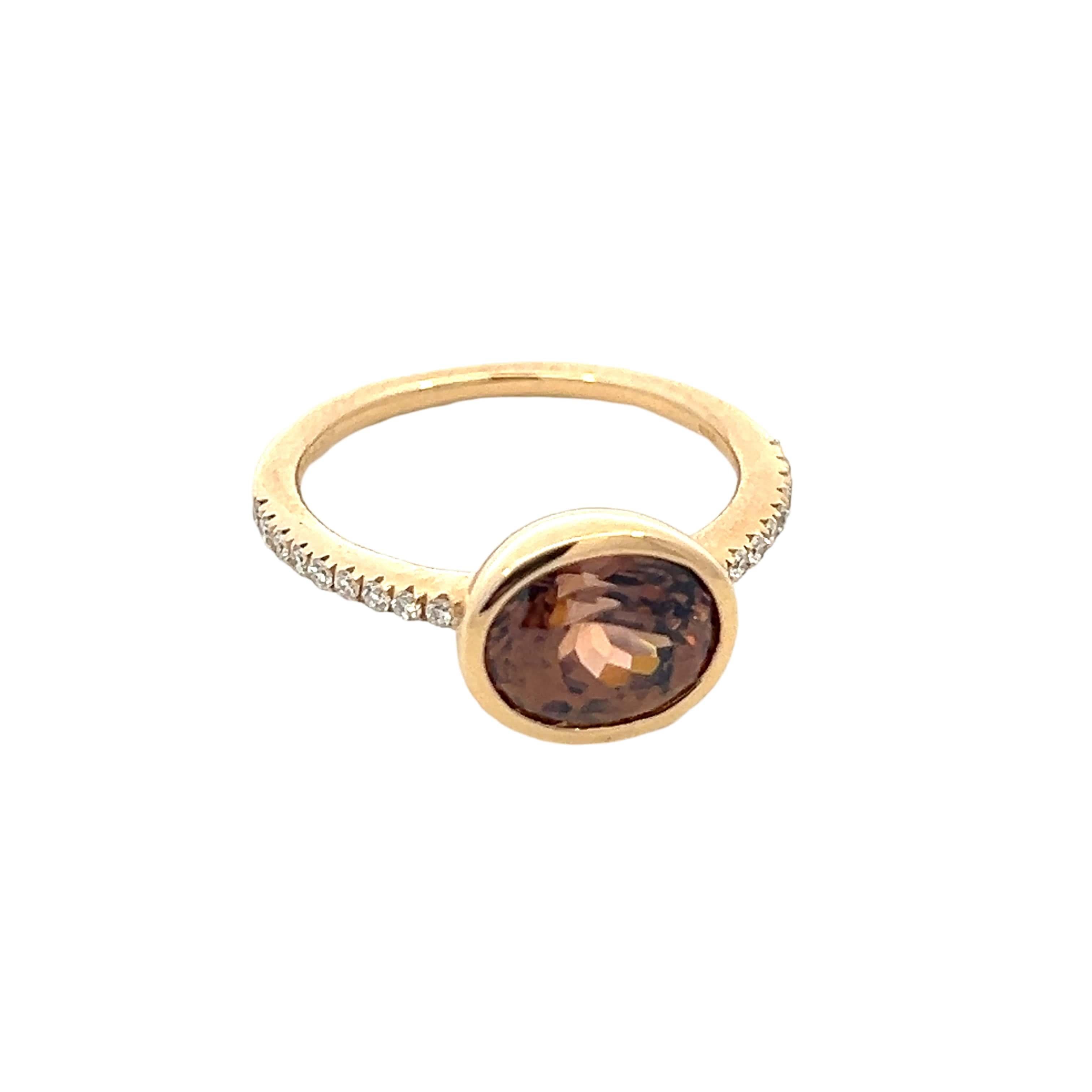 Natürlicher Zirkon-Diamantring Größe 6,5 14k Y Gold 3,52 TCW zertifiziert im Angebot 6