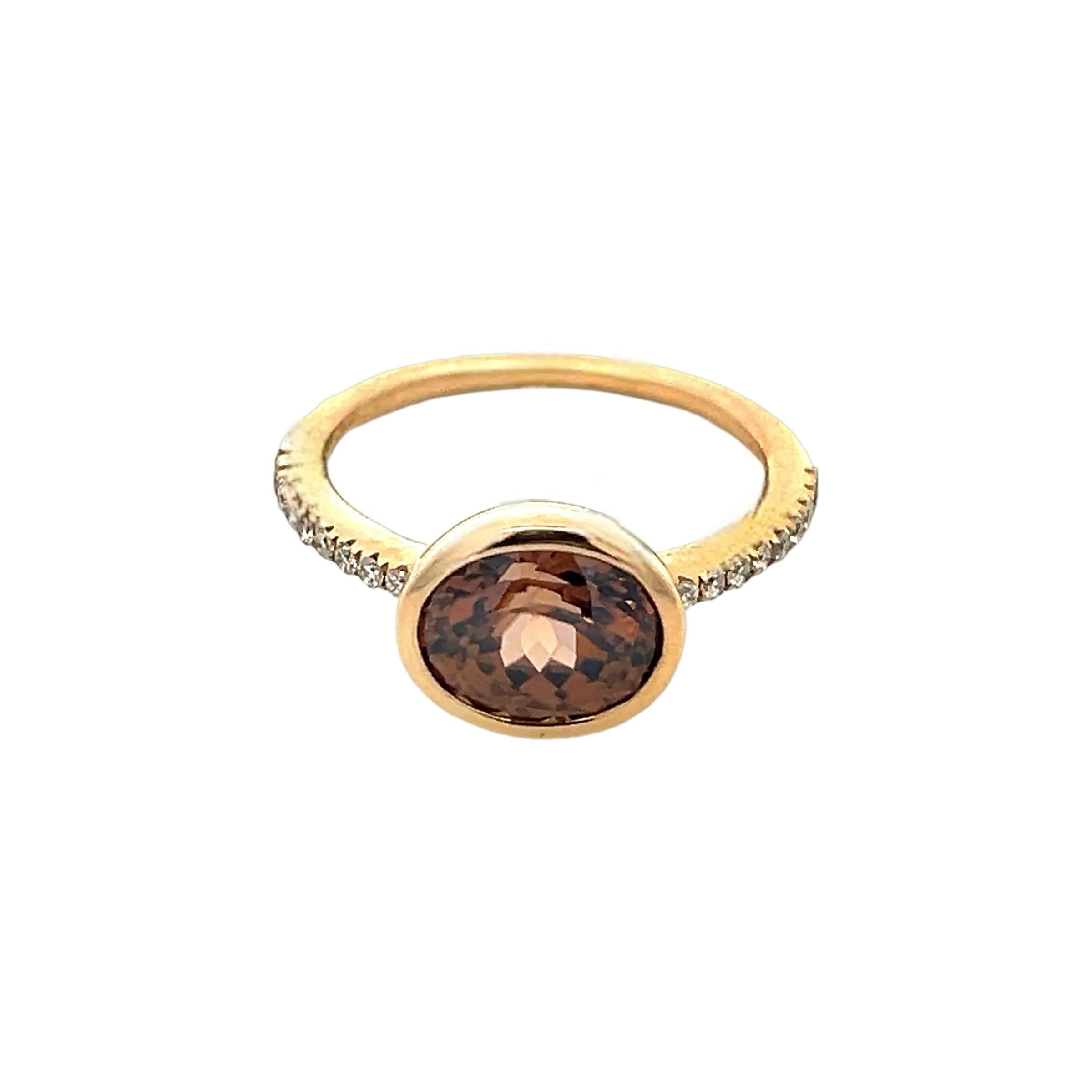 Natürlicher Zirkon-Diamantring Größe 6,5 14k Y Gold 3,52 TCW zertifiziert im Angebot 7