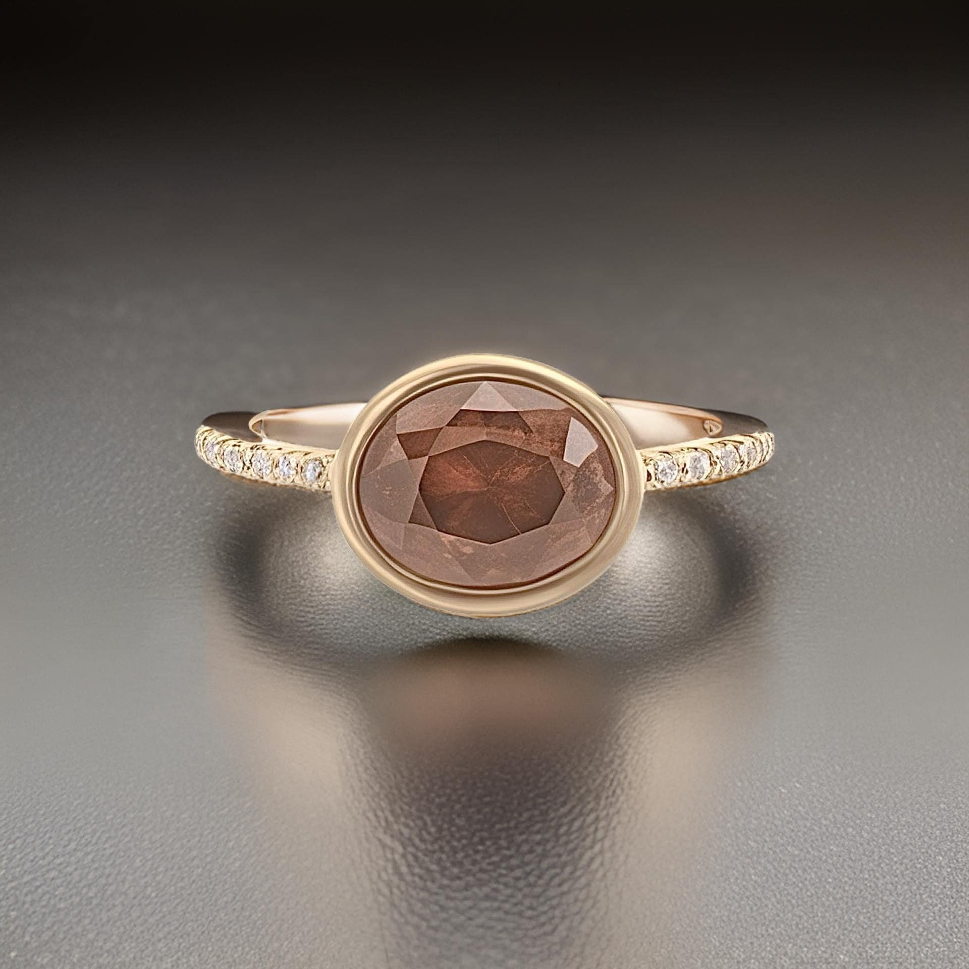 Natürlicher Zirkon-Diamantring Größe 6,5 14k Y Gold 3,52 TCW zertifiziert im Angebot 11