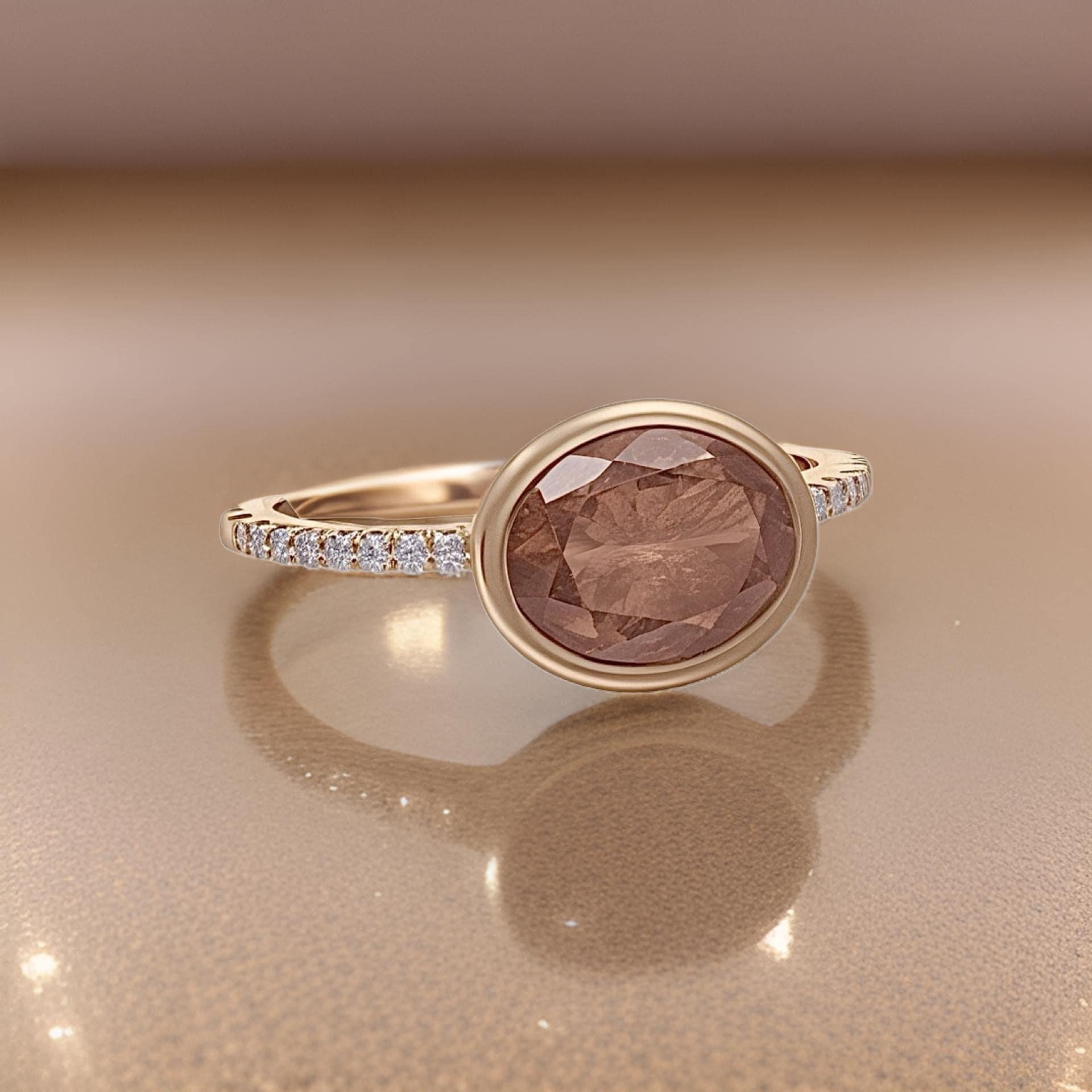 Natürlicher Zirkon-Diamantring Größe 6,5 14k Y Gold 3,52 TCW zertifiziert im Angebot 12