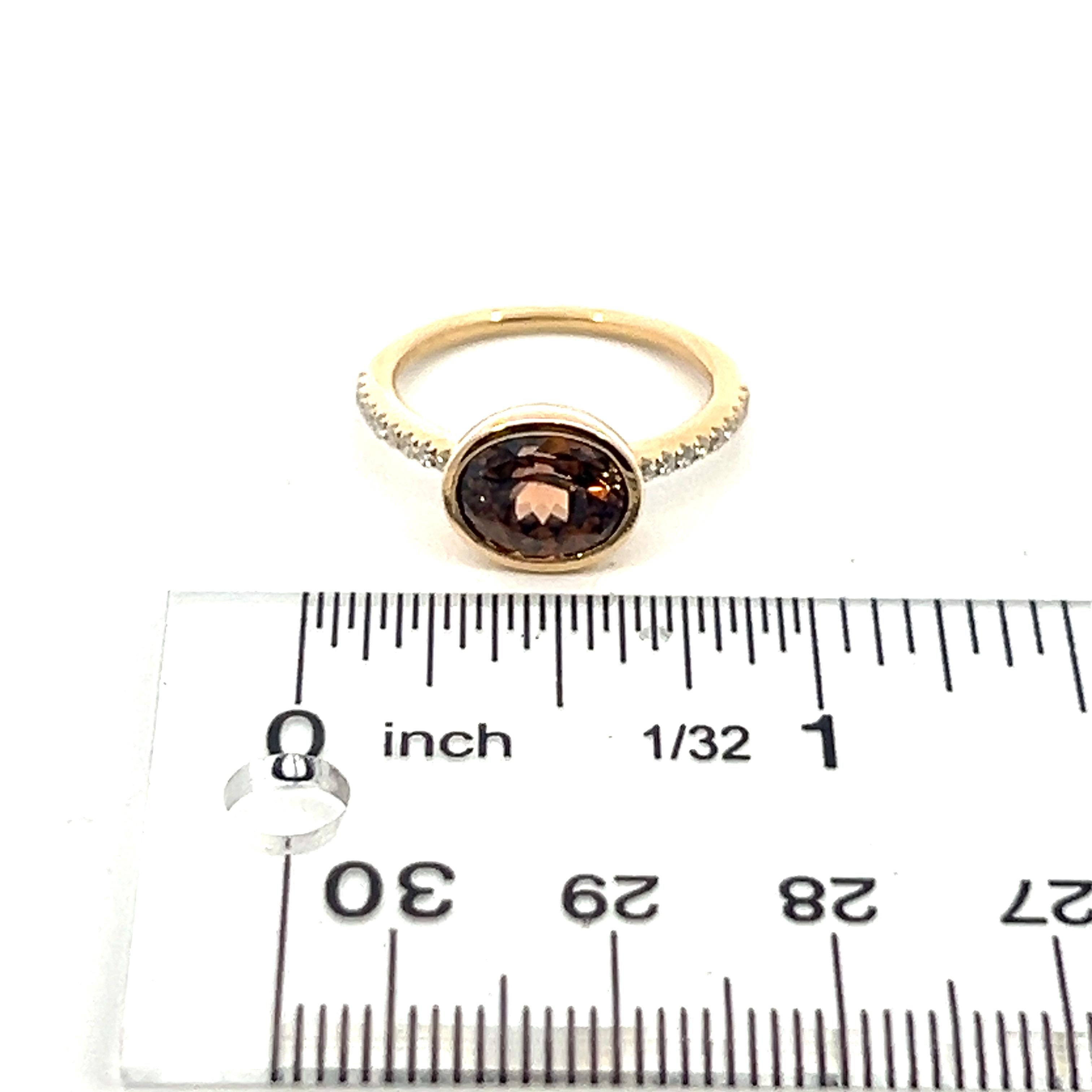 Natürlicher Zirkon-Diamantring Größe 6,5 14k Y Gold 3,52 TCW zertifiziert im Angebot 13