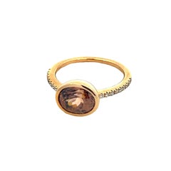 Natural Zircon Diamond Ring Size 6.5 14k Y Gold 3.52 TCW Certified