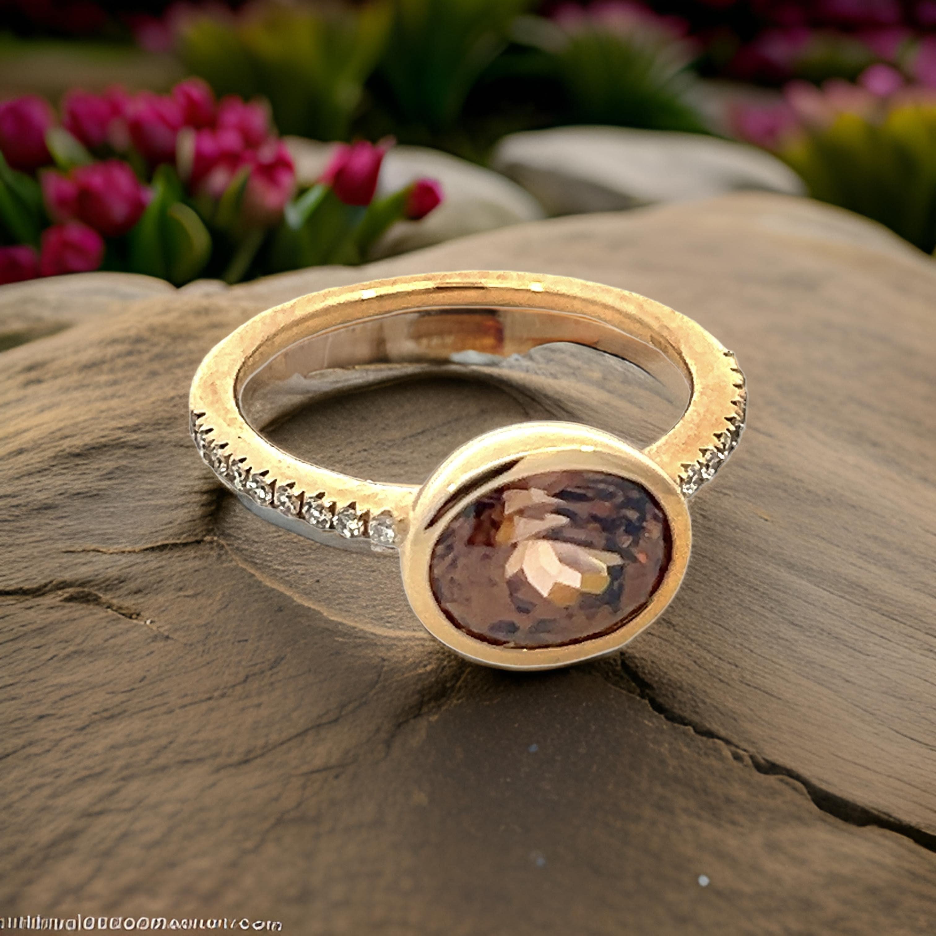 Natürlicher Zirkon-Diamantring Größe 6,5 14k Y Gold 3,52 TCW zertifiziert Damen im Angebot
