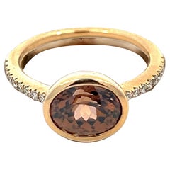 Anillo Diamante Circón Natural Talla 6.5 Oro Y 14k 3.52 TCW Certificado