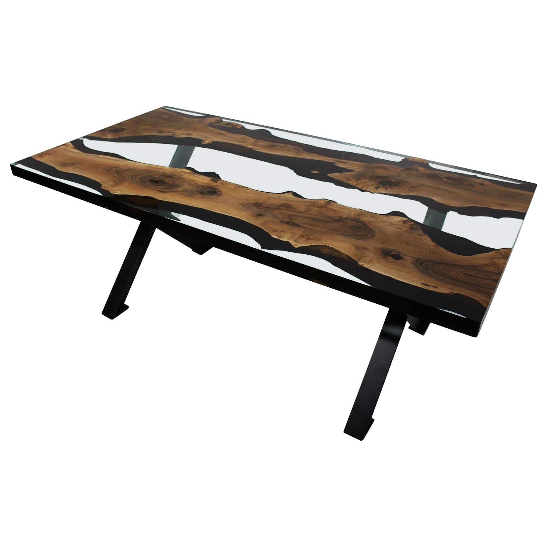 Primitive 200 Epoxy Resin Dining Tables with X Legs