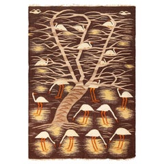 Scena naturalistica Rug & Kilim scandinavo vintage. 5 ft 9 in x 8 ft