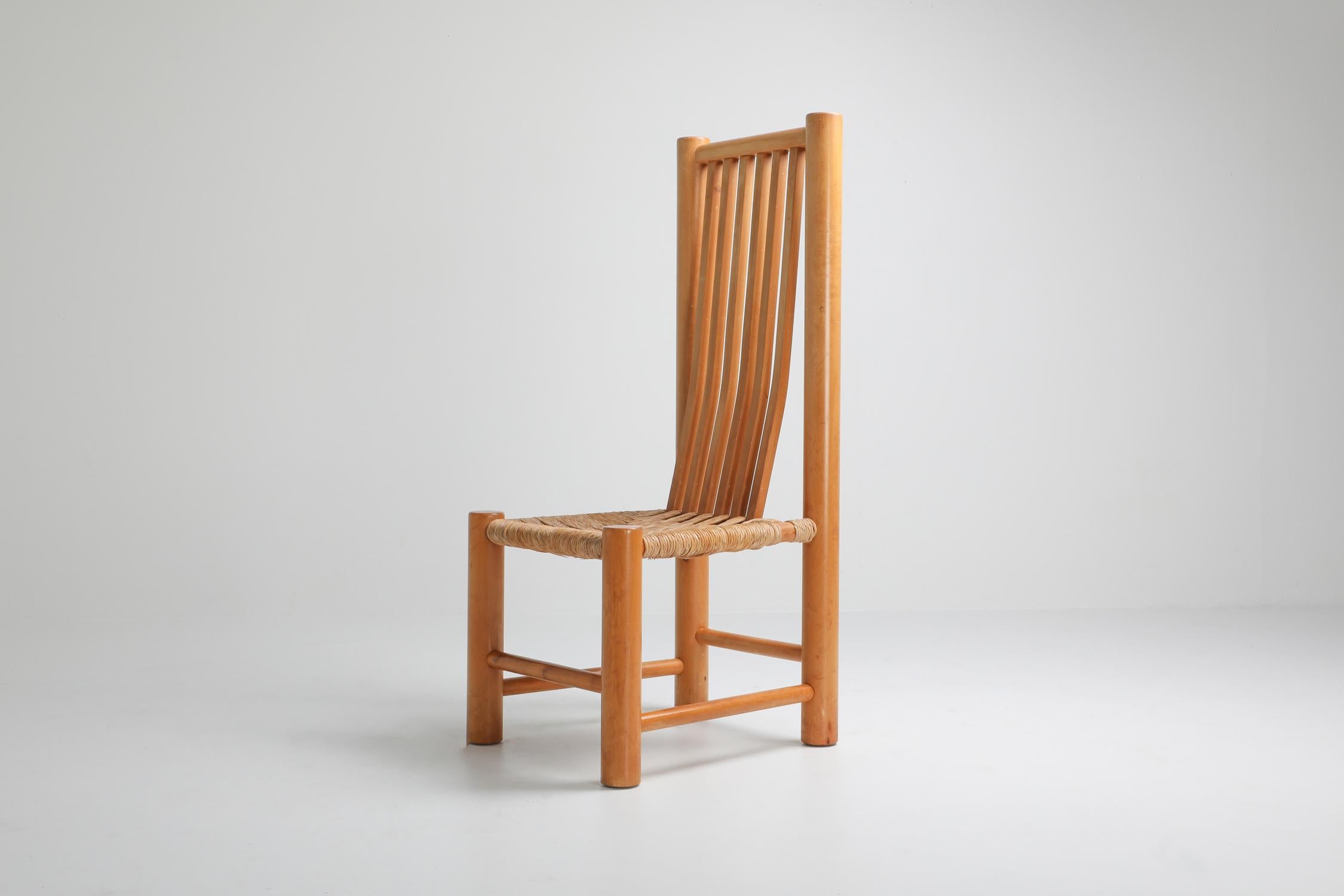 Naturalist Solid Elm Dining Room Chairs in the Style of Pierre Chapo 2