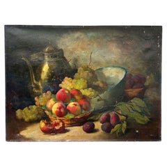 Naturalist Still Life of Fruit by Alfred-Arthur Brunel de Neuville, France