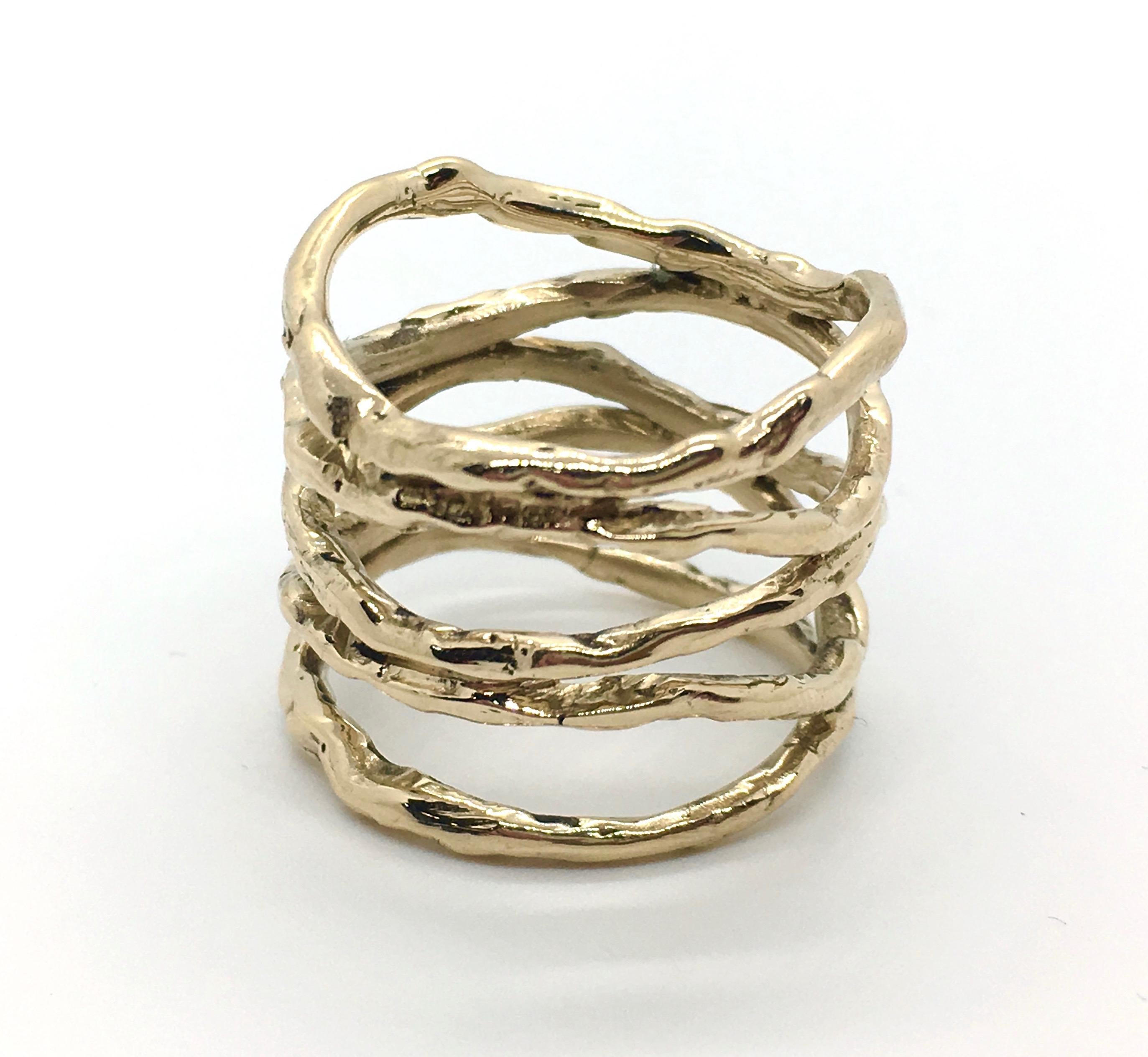 Eytan Brandes has sculpted many variations on his naturalistic branch ring.  These rings have been very popular at our store because they're not only beautiful and eye-catching, but they're also incredibly comfortable to wear.  Despite covering a