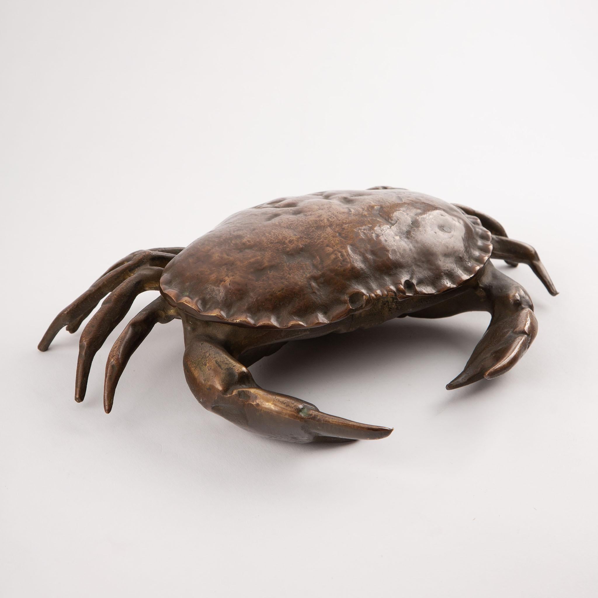 Naturalistische Bronze Krabben Form Scharnierkasten, Anfang 20. Jahrhundert (Französisch) im Angebot