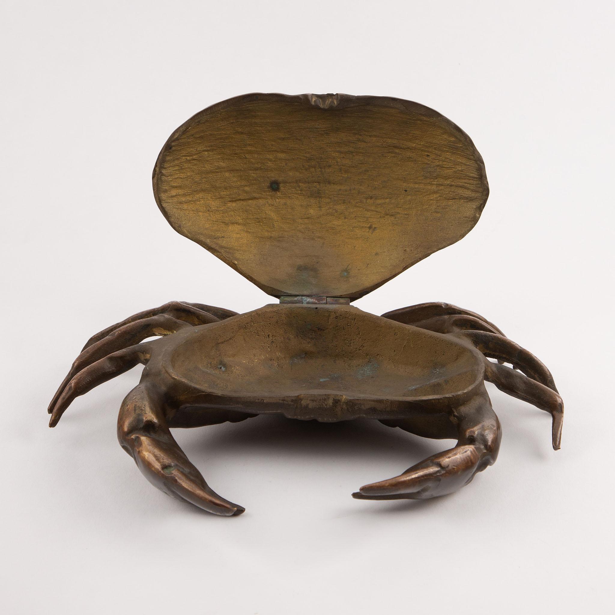 Naturalistische Bronze Krabben Form Scharnierkasten, Anfang 20. Jahrhundert im Zustand „Hervorragend“ im Angebot in New York, NY