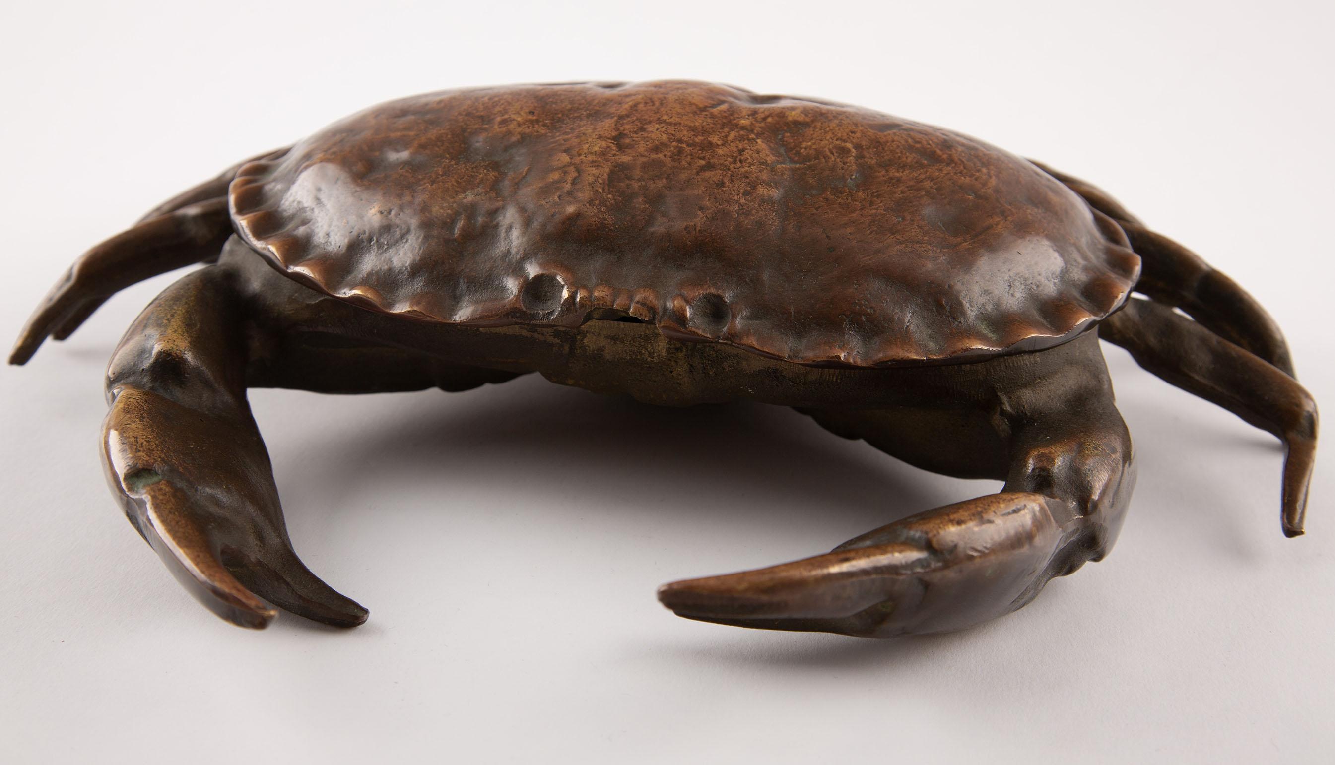 Naturalistische Bronze Krabben Form Scharnierkasten, Anfang 20. Jahrhundert im Angebot 5