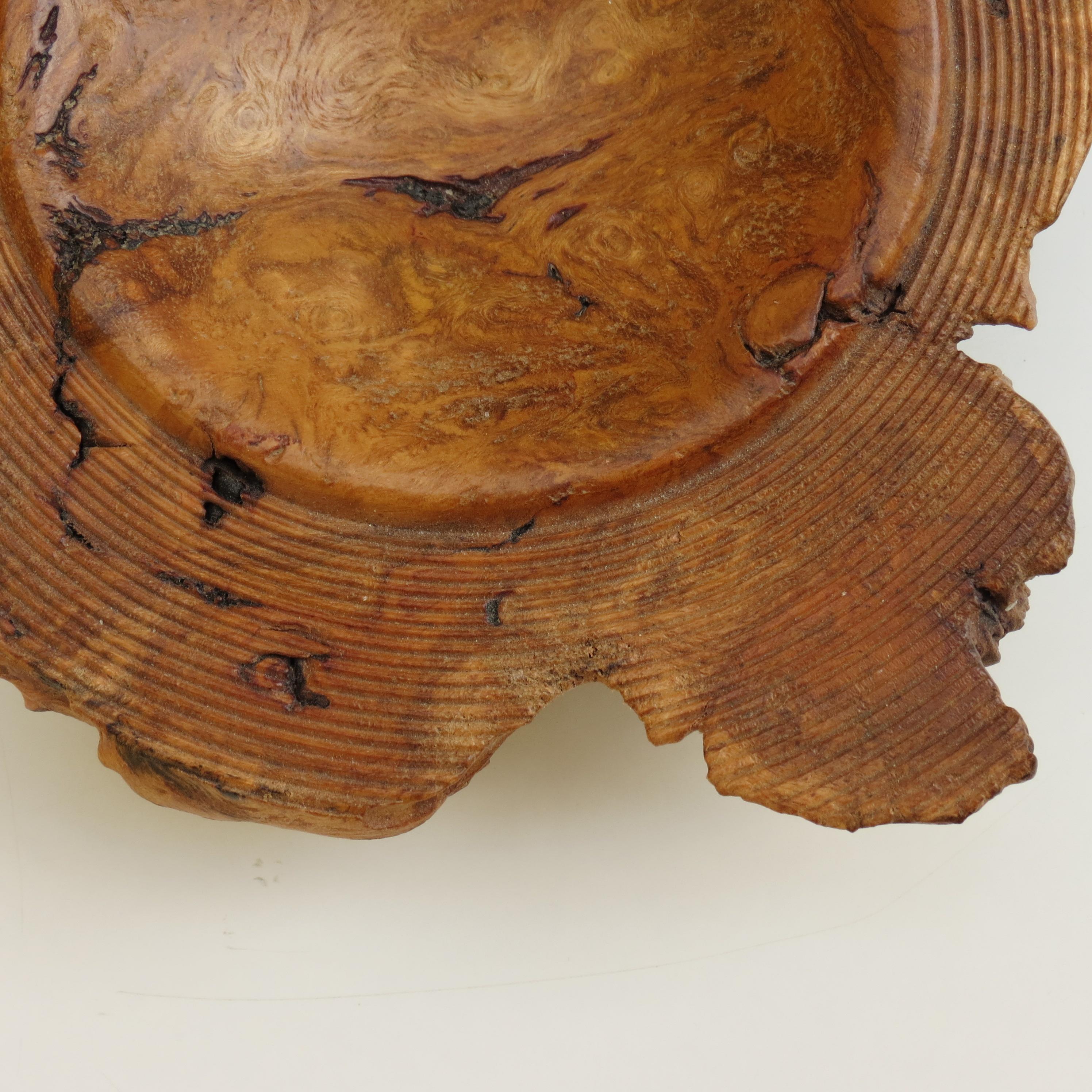 Hand-Crafted Naturalistic Burr Elm Hand Turned Bowl by Mike Scott 'Chai'