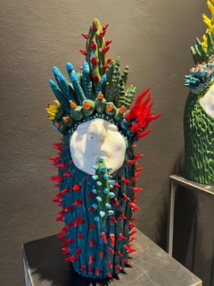 Centre de table en céramique naturaliste fleurs Fabriqué à la main en Italie sans moulure. 2023