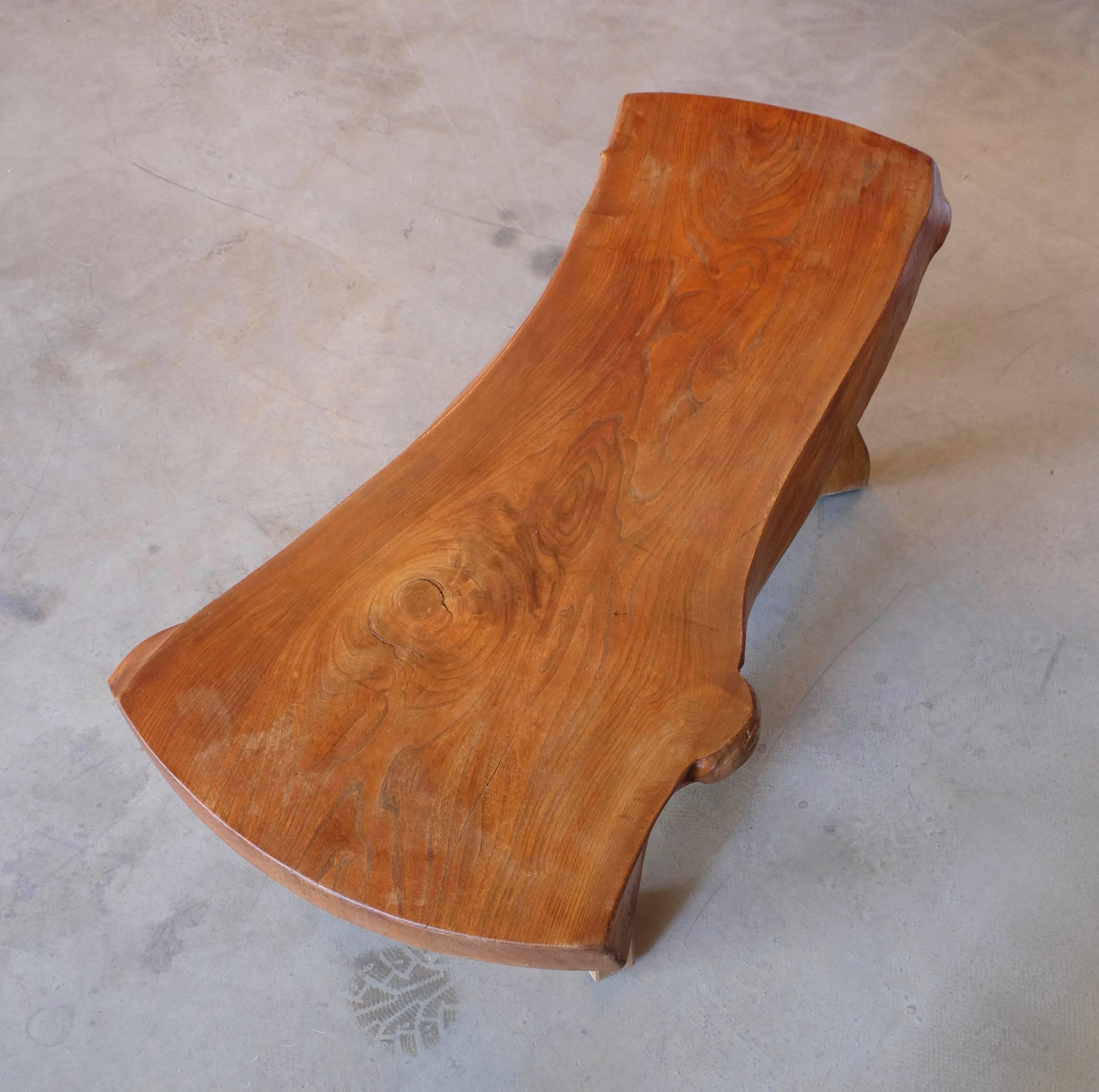 Elm Naturalistic Coffee Table by C. A. Beijbom, 1967 For Sale
