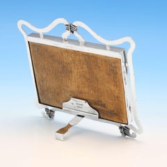 Naturalistic Design Antique Sterling Silver Landscape Picture Frame, from 1901