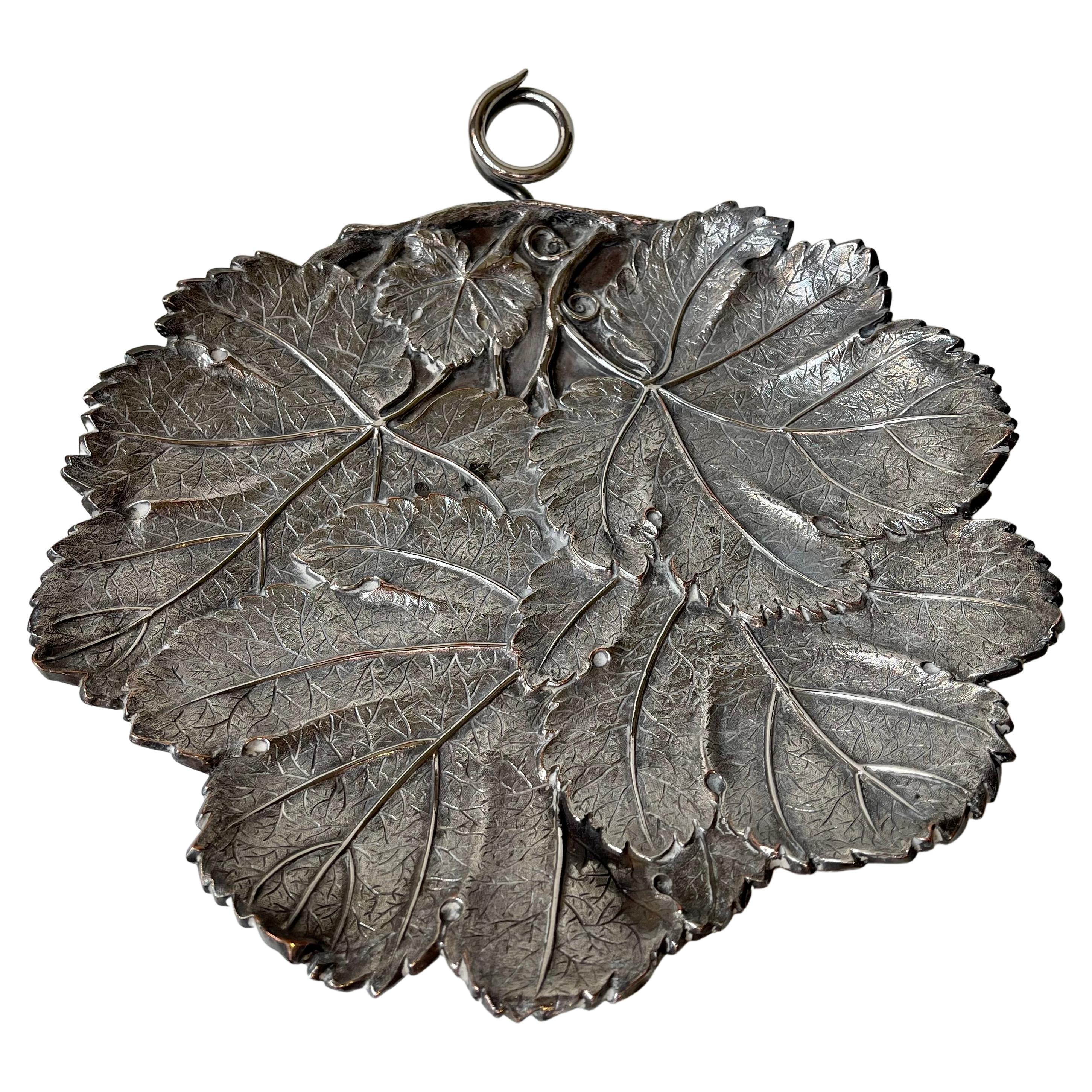 Naturalistic Modern Silver Plate Leaf Dish from Berg Denmark, 1950s For Sale