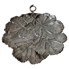 Vintage Naturalistic Modern Silver Plate Leaf Dish from Berg Denmark, 1950s