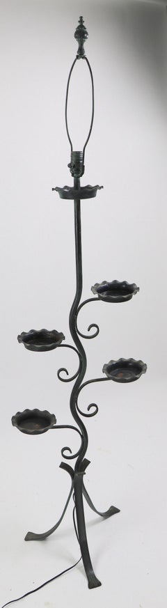 Naturalistic Plant Stand Floor Lamp attributed to Salterini