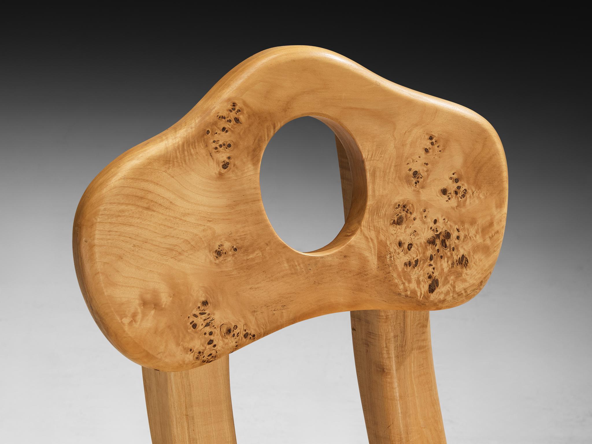 Naturalistic Set of Twelve Dining Chairs in Solid Maple For Sale 4