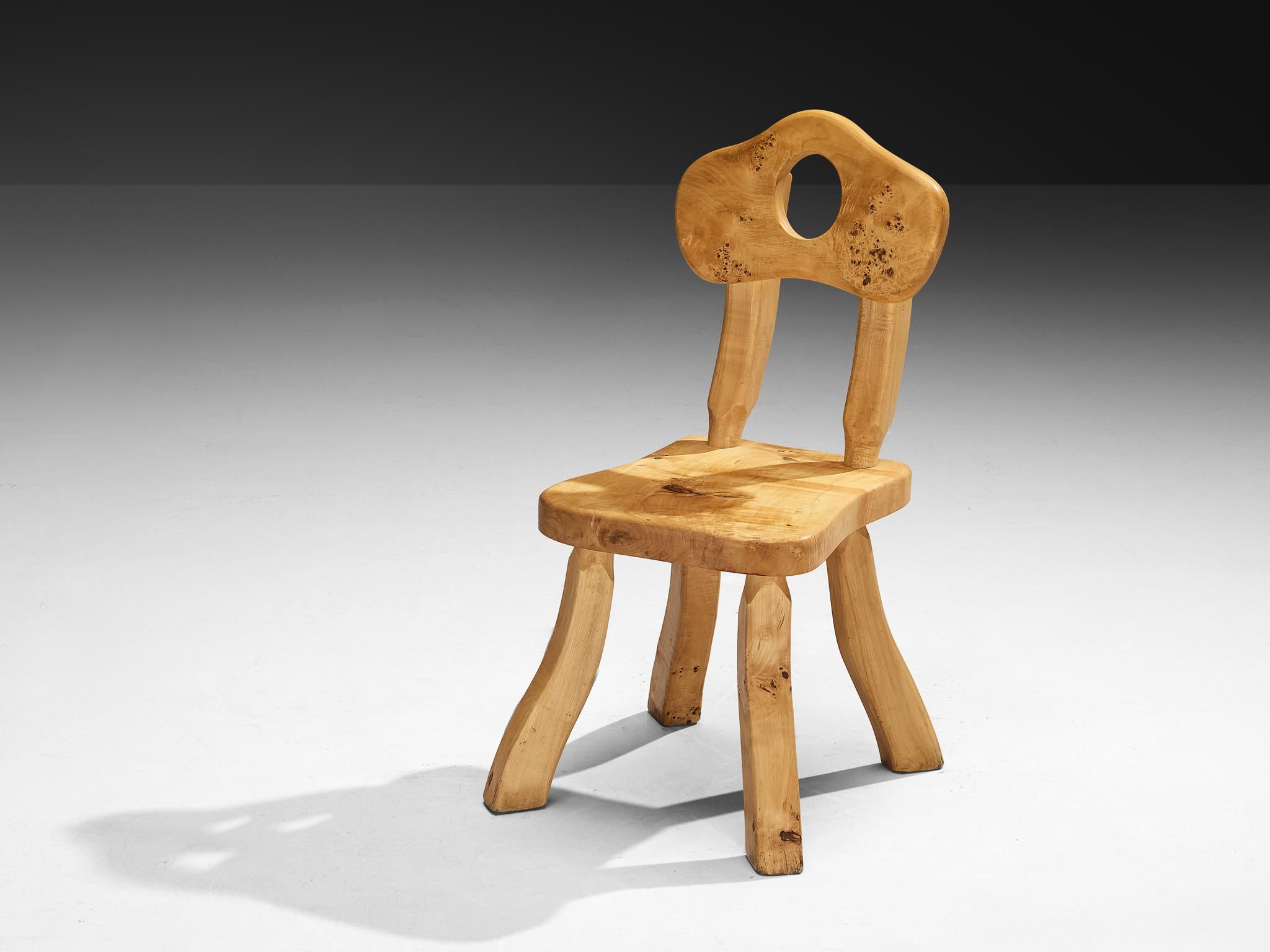 Naturalistic Set of Twelve Dining Chairs in Solid Maple For Sale 6