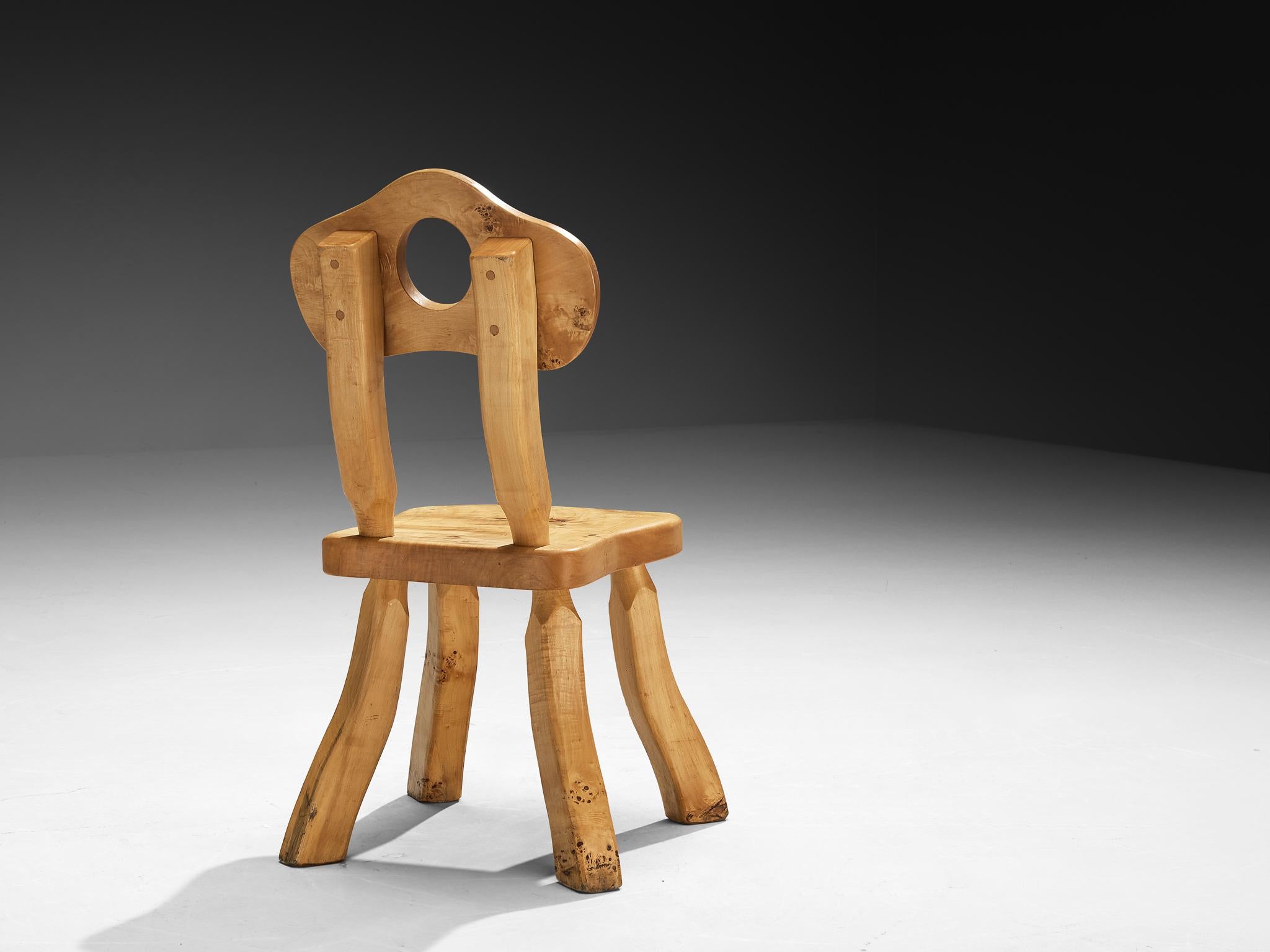 Naturalistic Set of Twelve Dining Chairs in Solid Maple For Sale 7