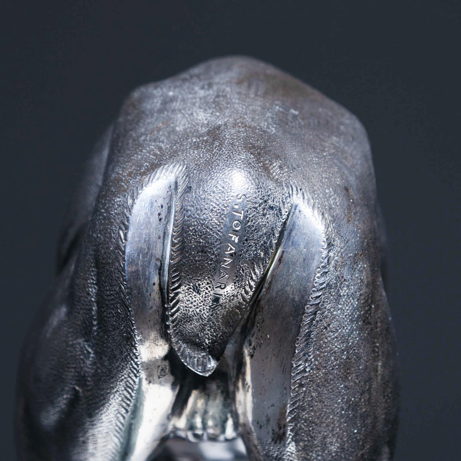 Escultura naturalista de cierva de plata de Sirio Tofanari (1886-1969) en venta 3