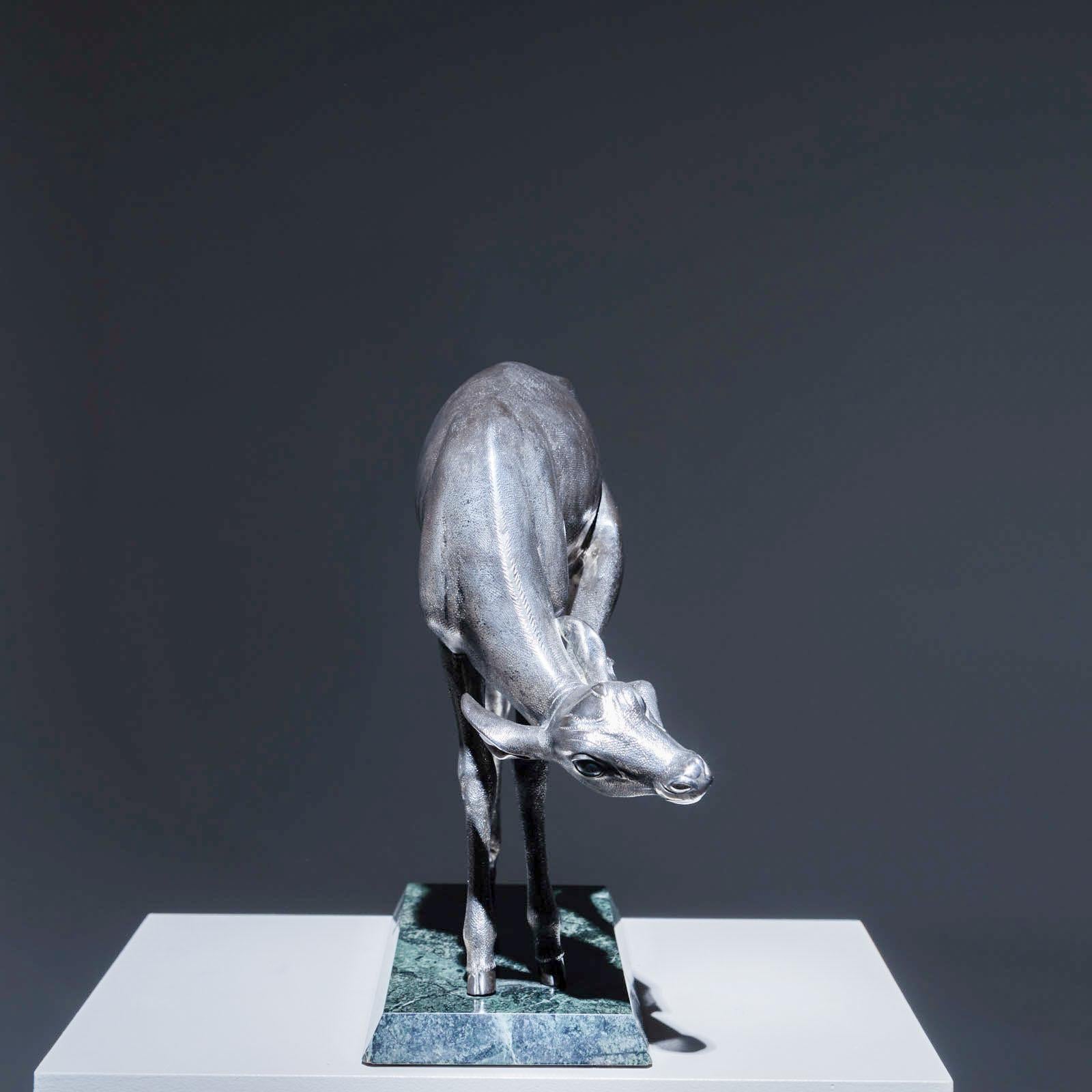 Escultura naturalista de cierva de plata de Sirio Tofanari (1886-1969) en venta 4