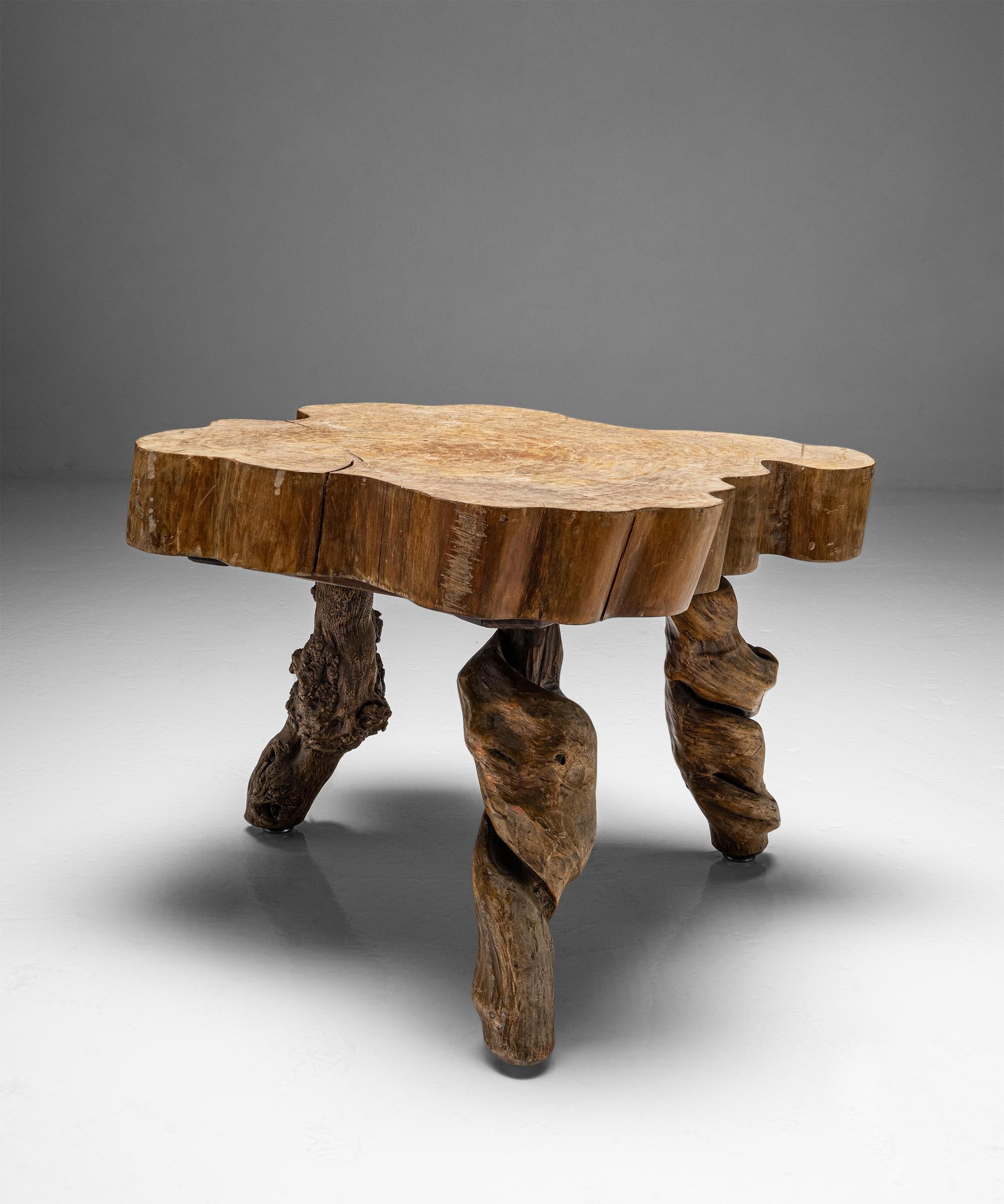 English Naturalistic Table, England circa 1920