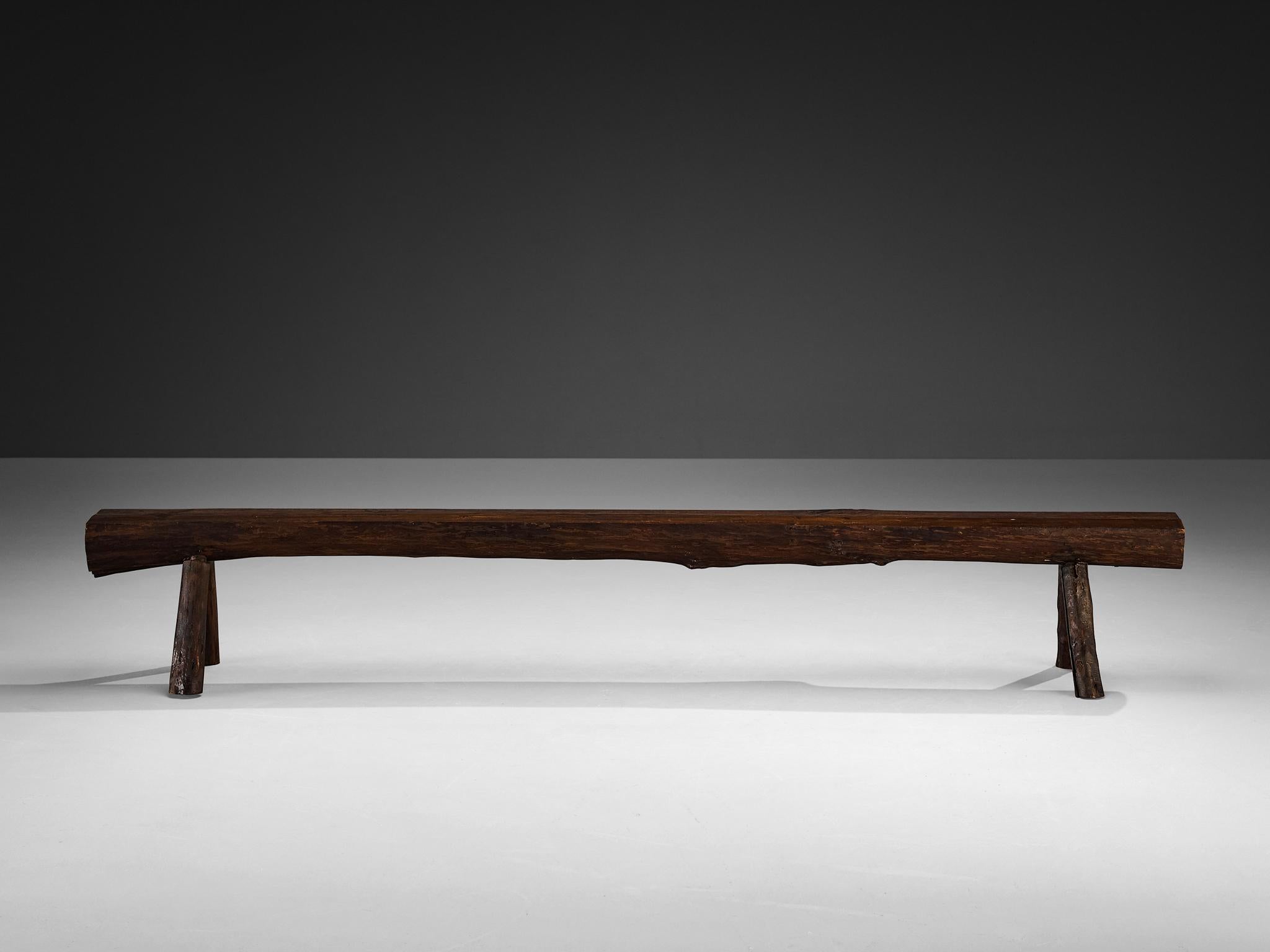 Naturalistic Tree Slab Large Bench 292 cm/114 in In Good Condition For Sale In Waalwijk, NL