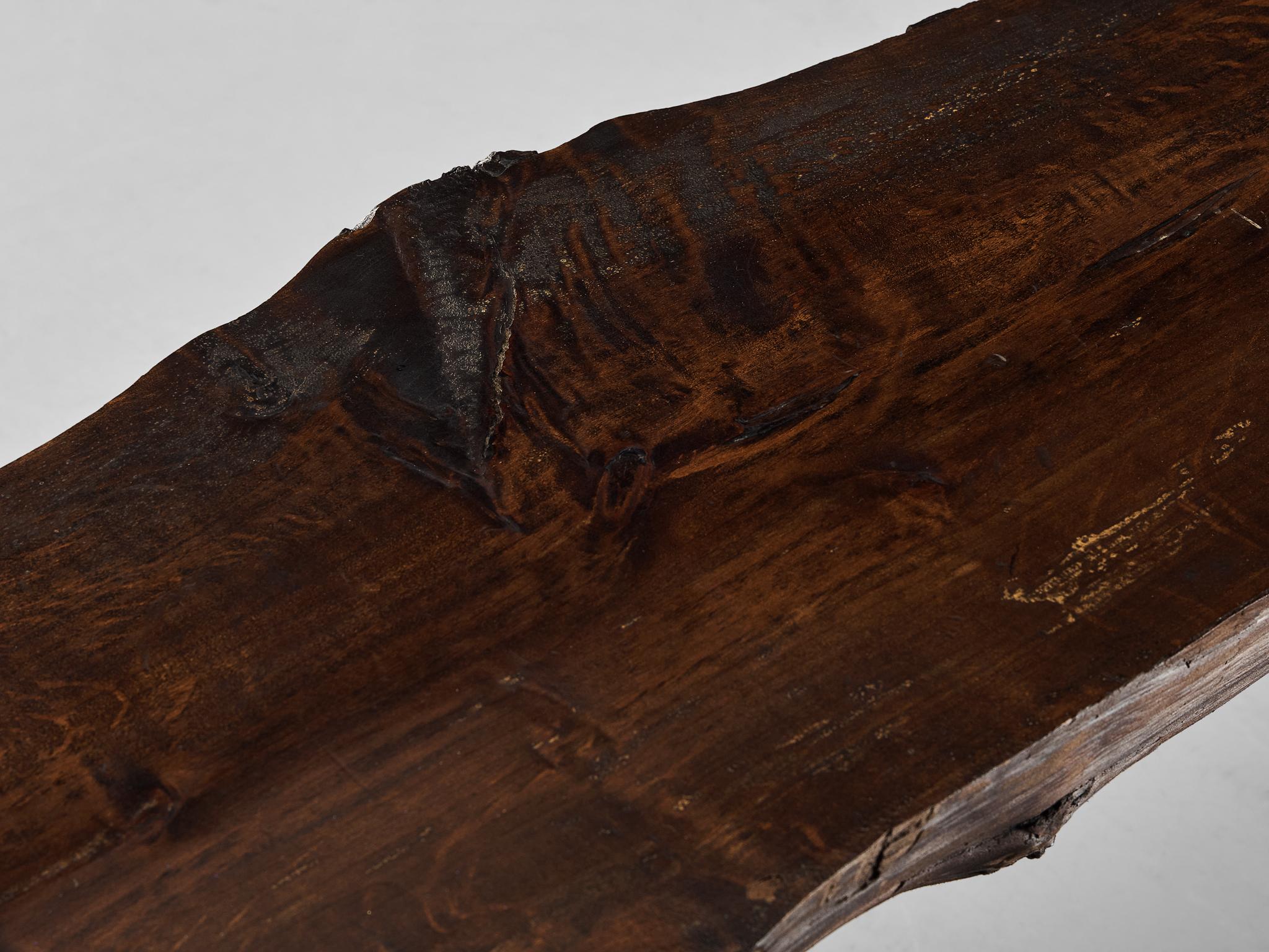 Naturalistic Tree Slab Large Bench 292 cm/114 in For Sale 1