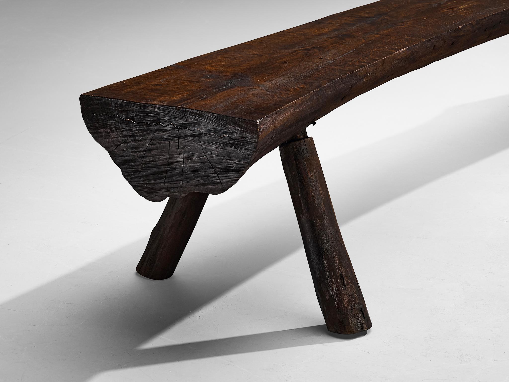 Naturalistic Tree Slab Large Bench 292 cm/114 in For Sale 2