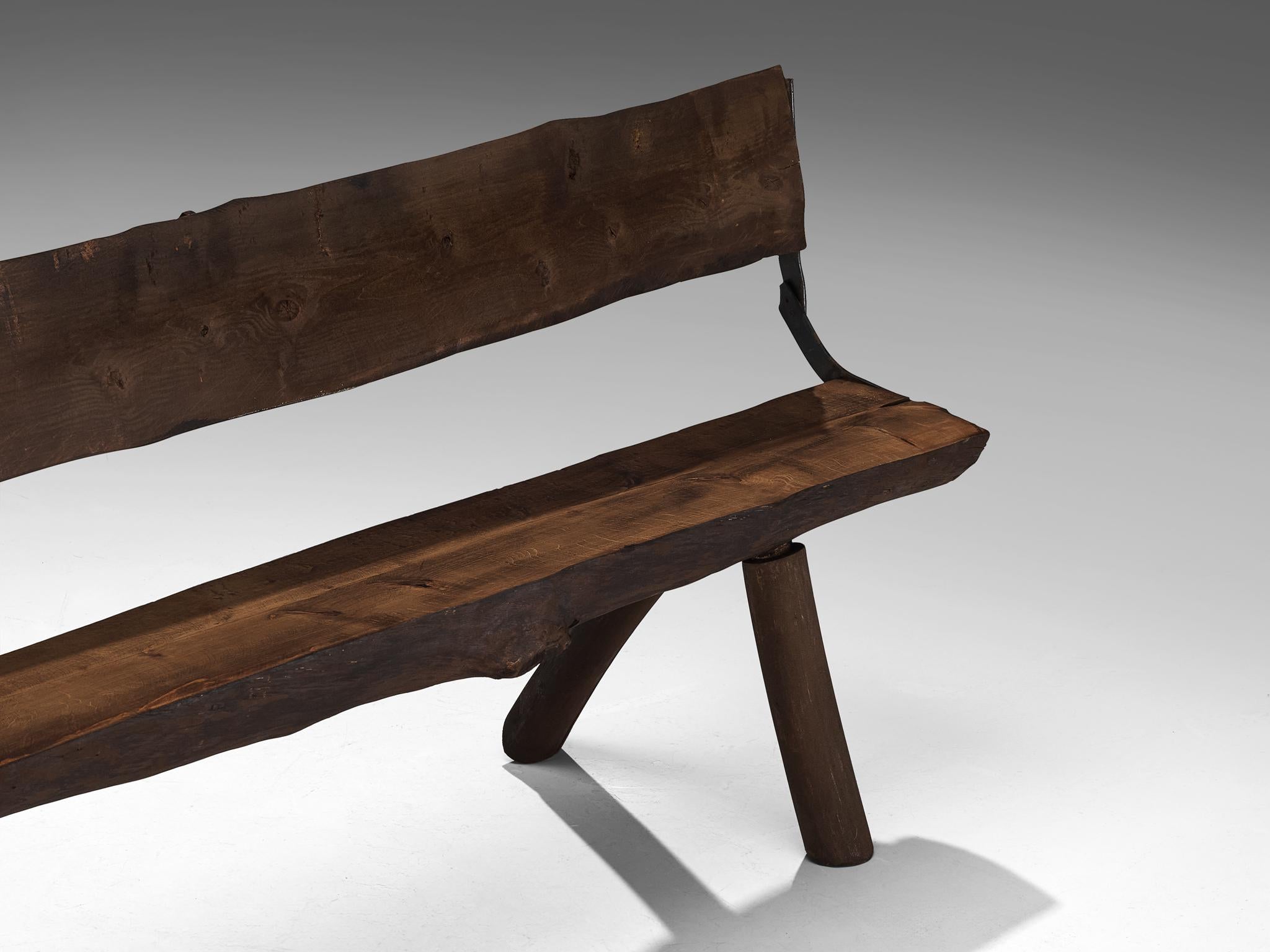 Italian Naturalistic Tree Slab Large Bench 296 cm/116.54 in. For Sale