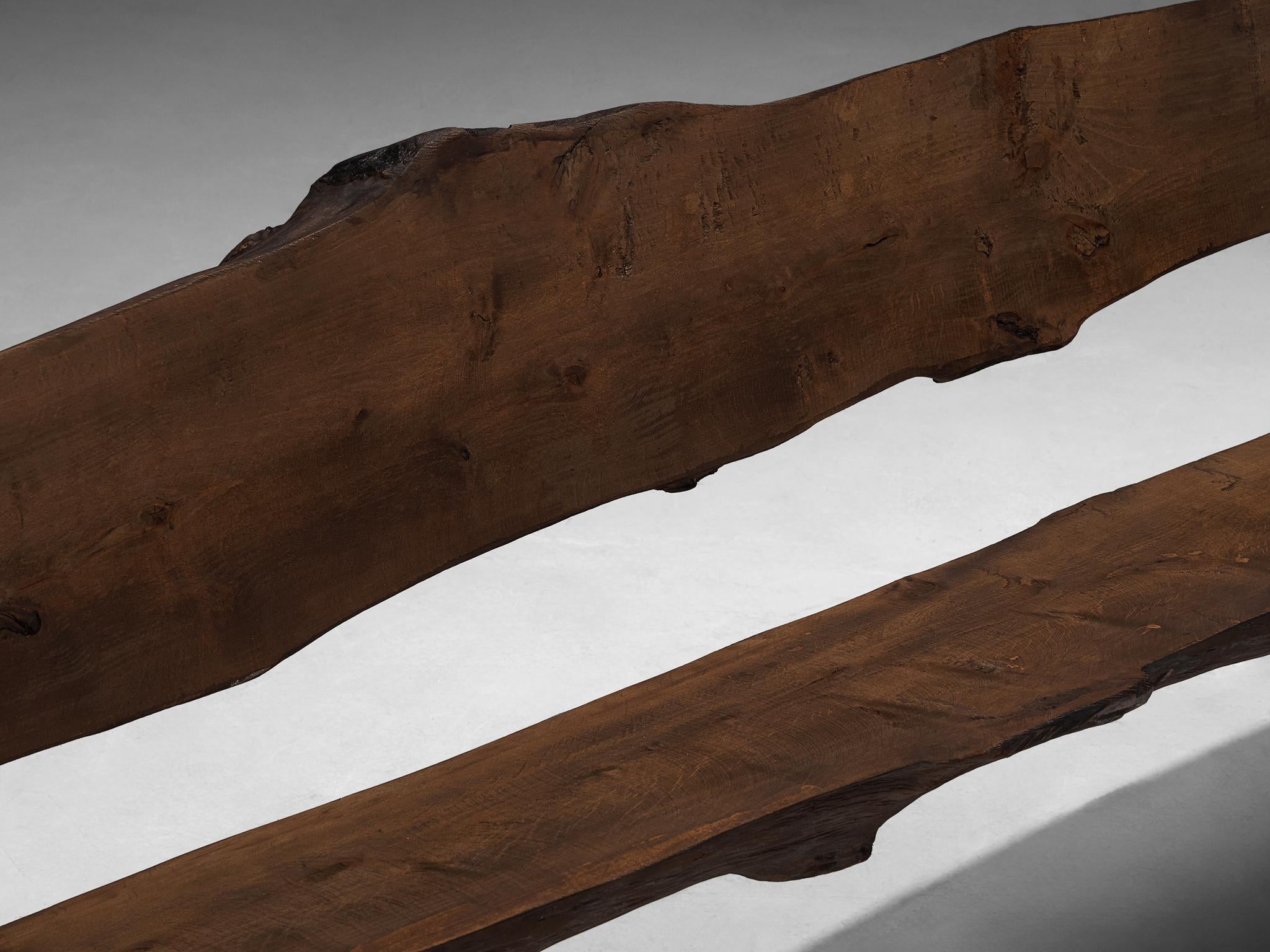 Naturalistic Tree Slab Large Bench 296 cm/116.54 in. In Good Condition For Sale In Waalwijk, NL