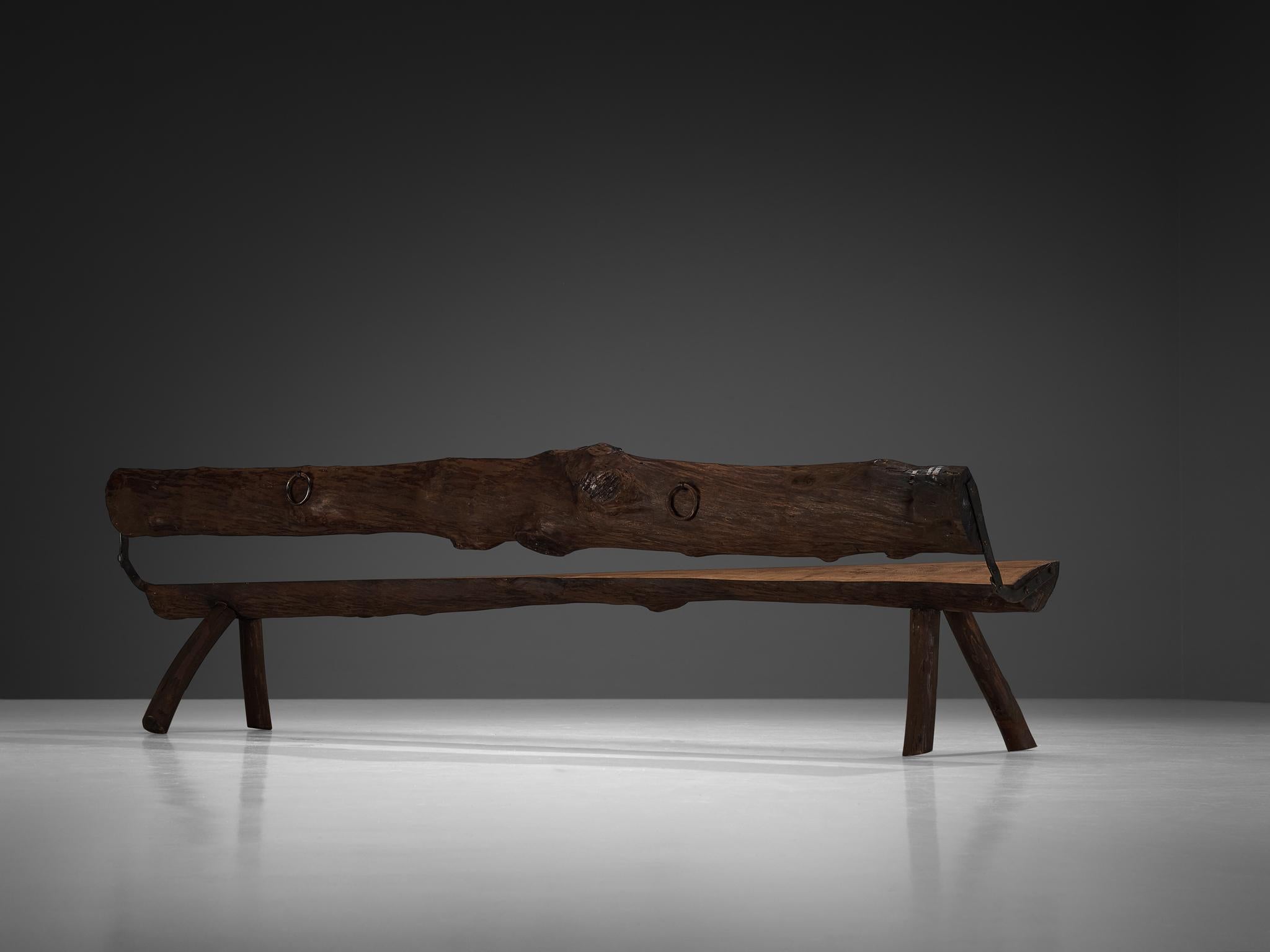 Iron Naturalistic Tree Slab Large Bench 296 cm/116.54 in. For Sale