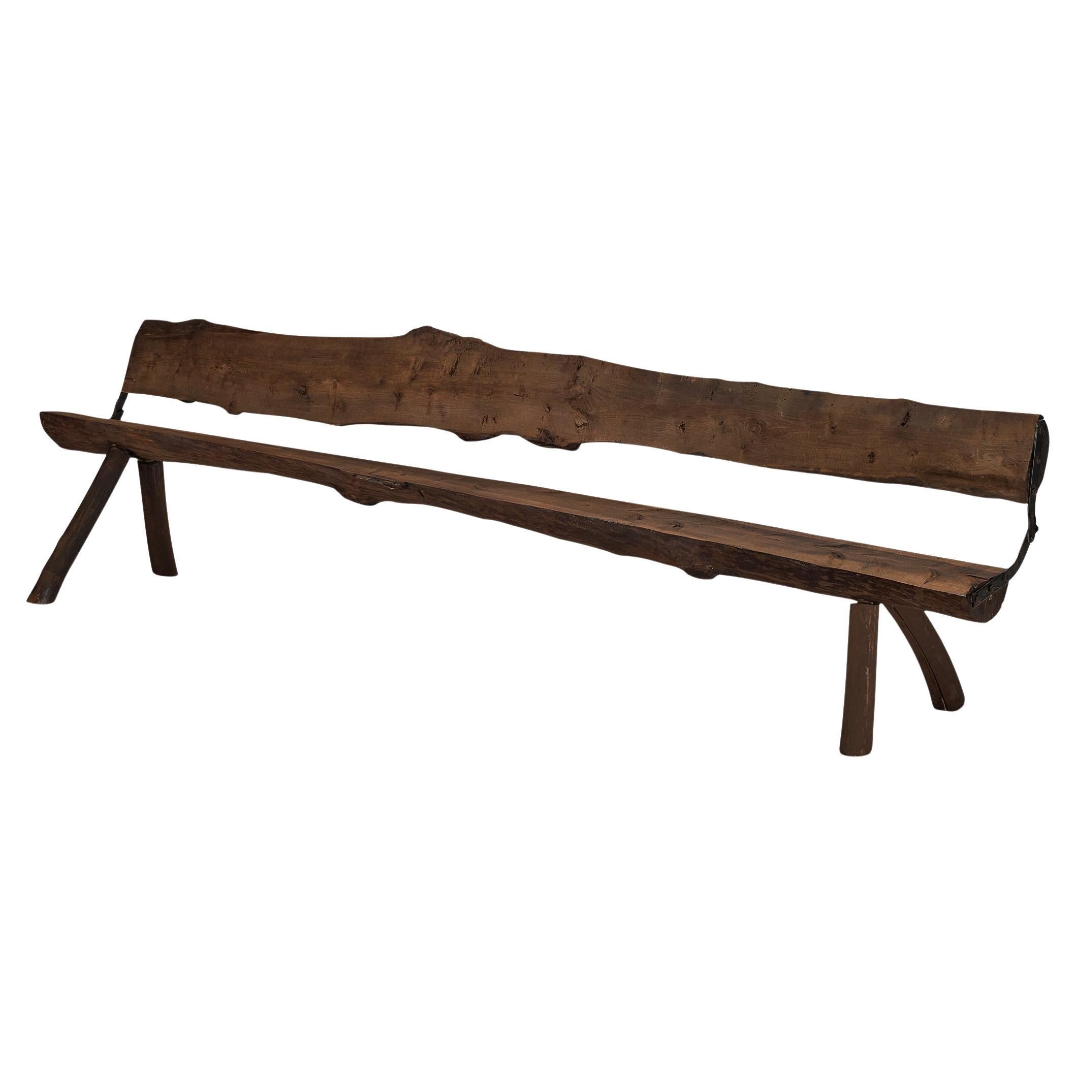 Naturalistic Tree Slab Large Bench 296 cm/116.54 in. For Sale