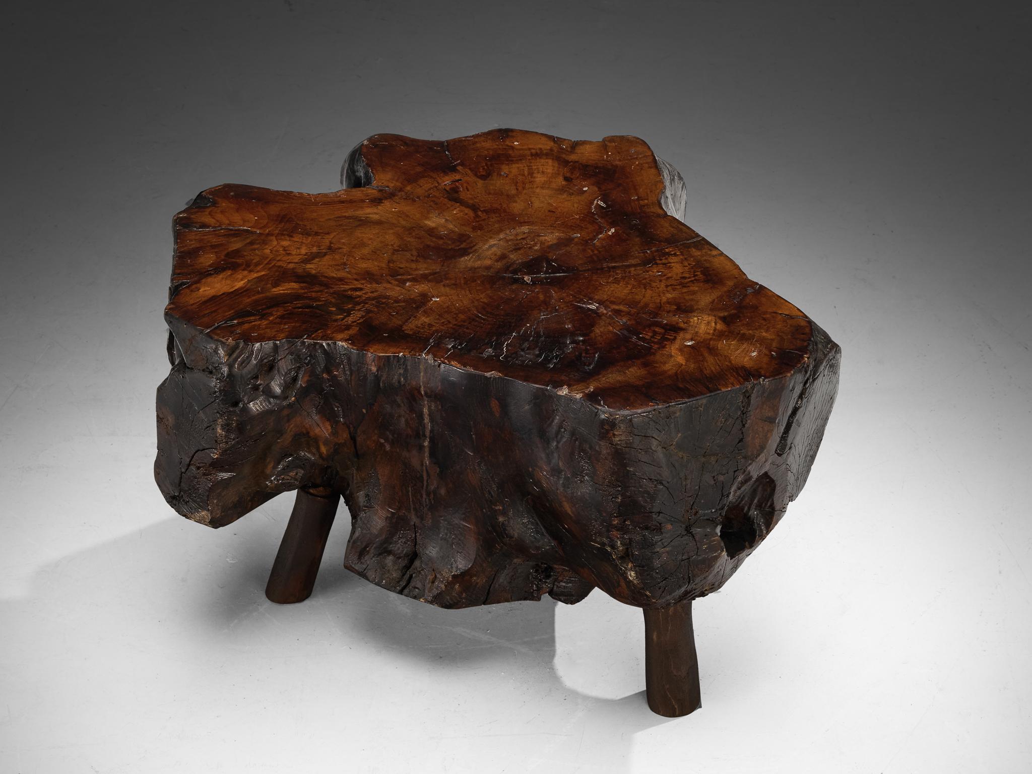 Naturalistic Tree Slab Low Table and Stools 3