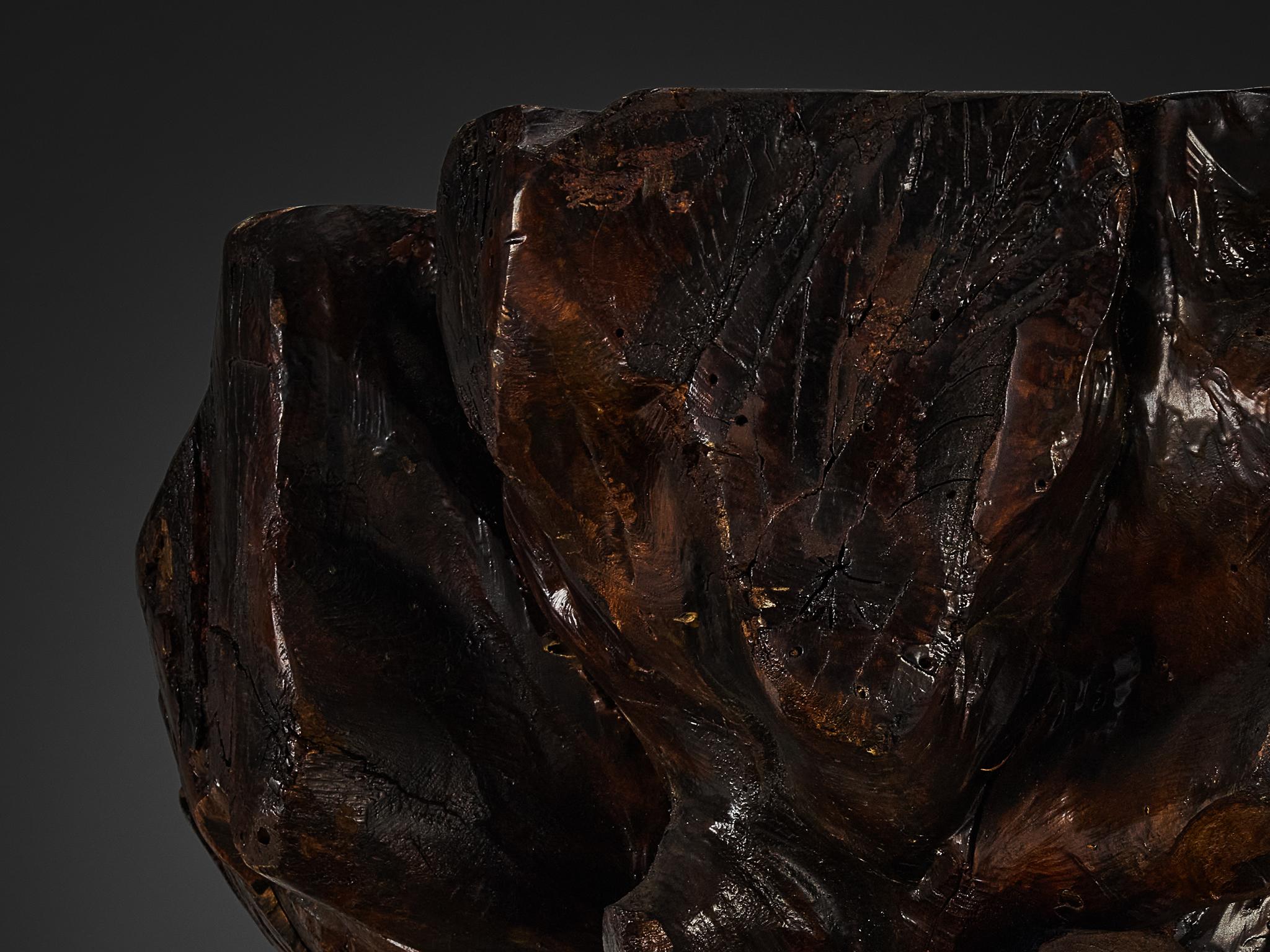 Naturalistic Tree Slab Low Table and Stools 1