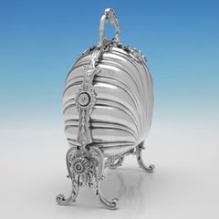 Naturalistic Victorian silver plated folding biscuit box made circa 1890