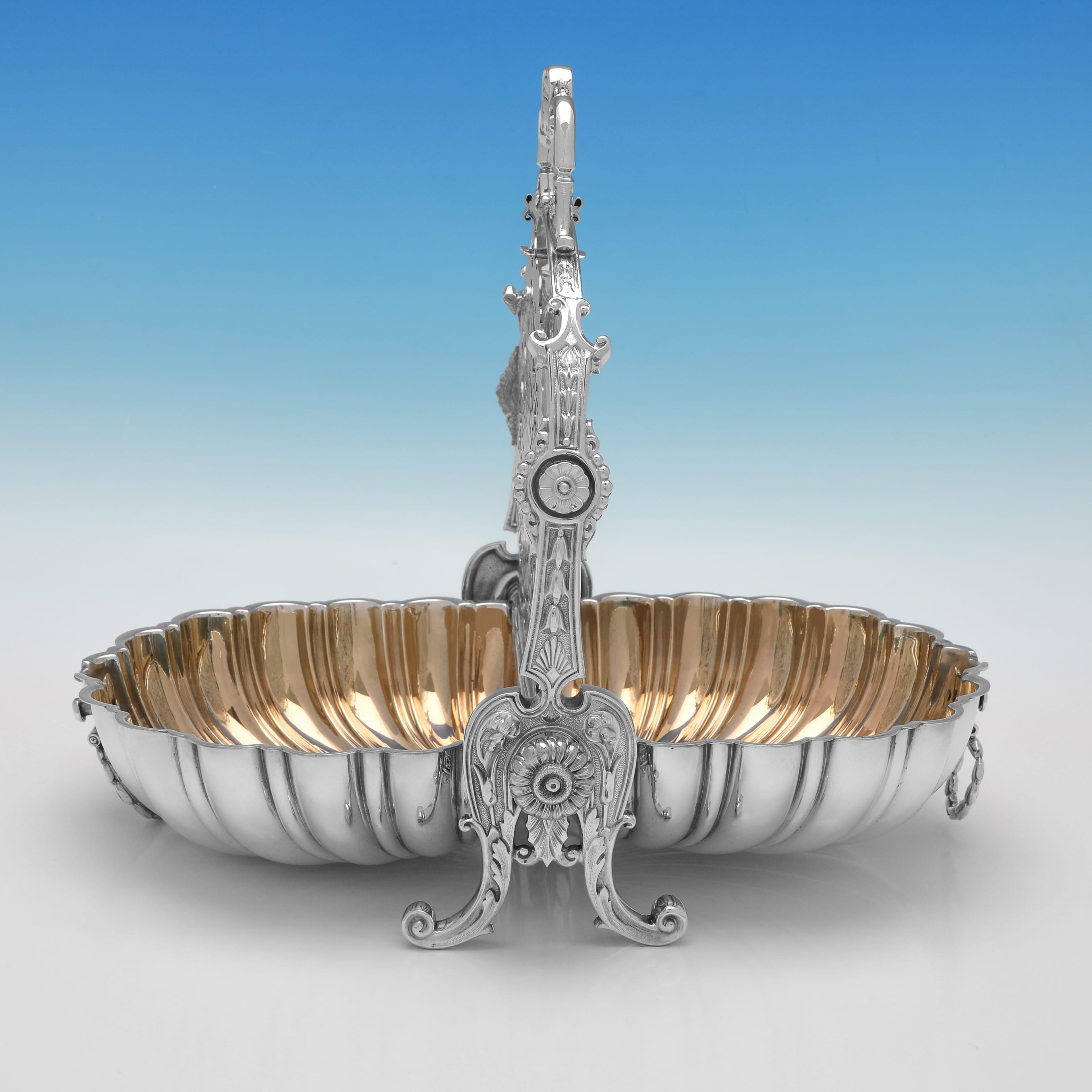 Silver Plate Naturalistic Victorian silver plated folding biscuit box made circa 1890 For Sale